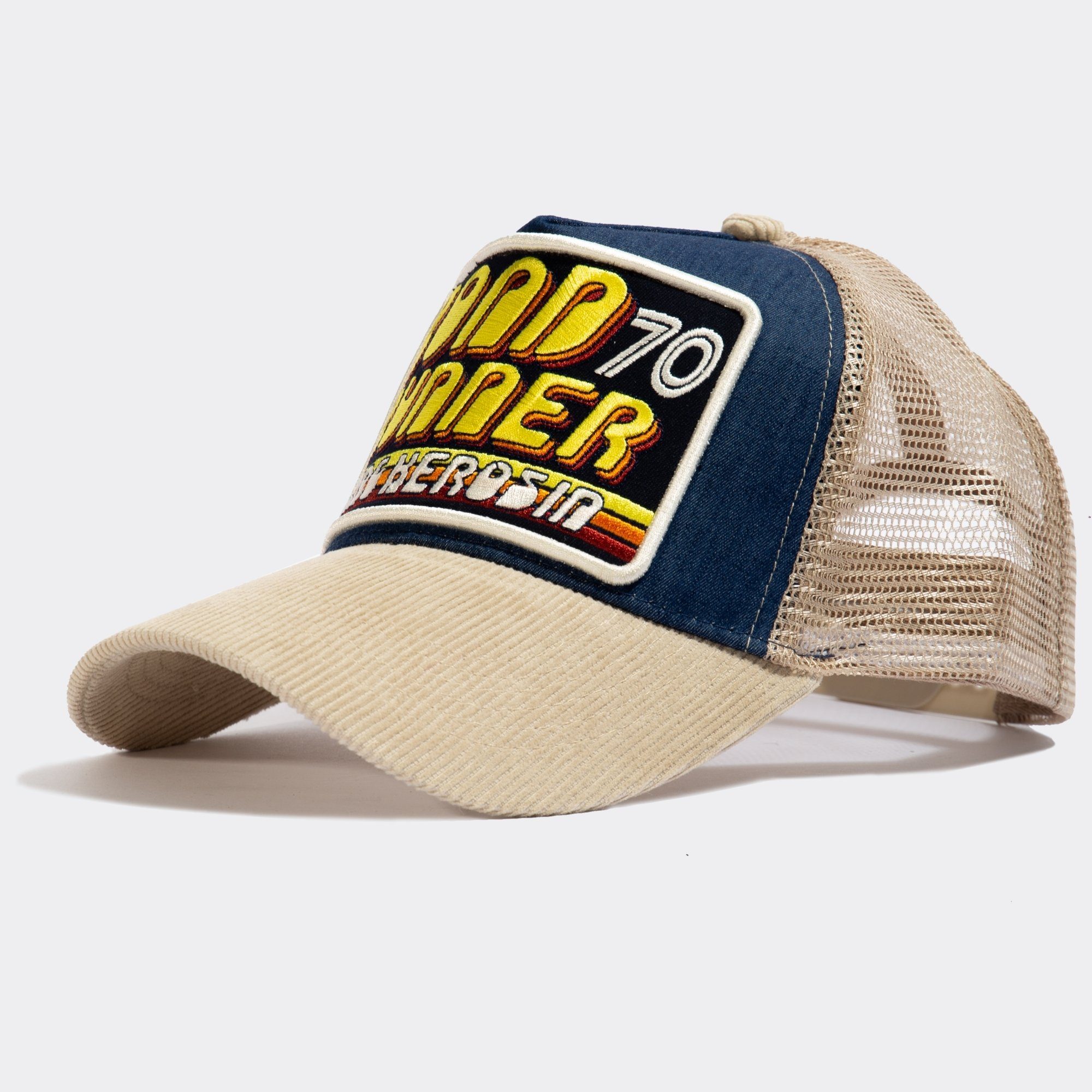 KingKerosin Trucker Cap Road Runner (1-St) Jeans-Front mit Patch
