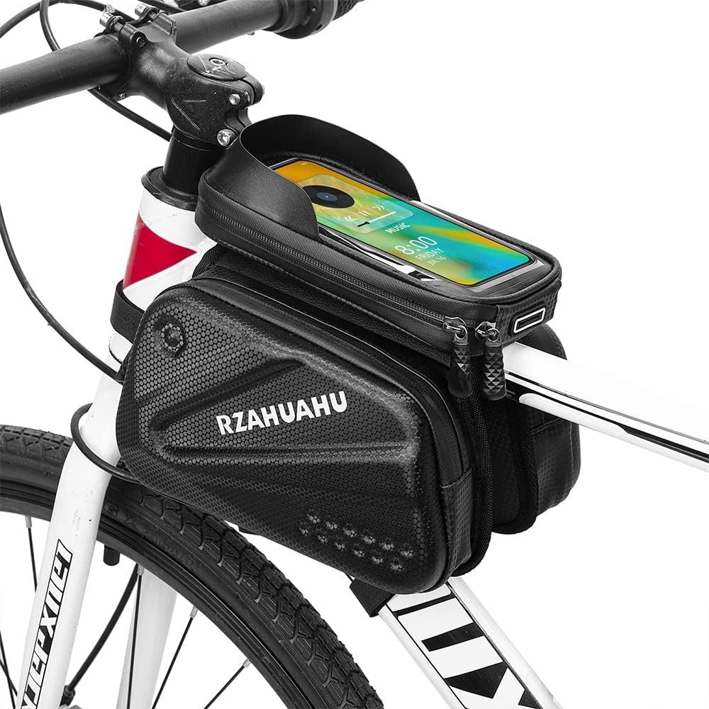 Forrlite Fahrradtasche Lenkertasche Fahrrad, Rahmentasche Fahrrad mit Handytasche (Wasserdicht, mit Handyfach, einfache Montage, Fahrradtasche bis 7.2" für Lenker), ideal für Fahrradfahrer, perfekt für Radsport