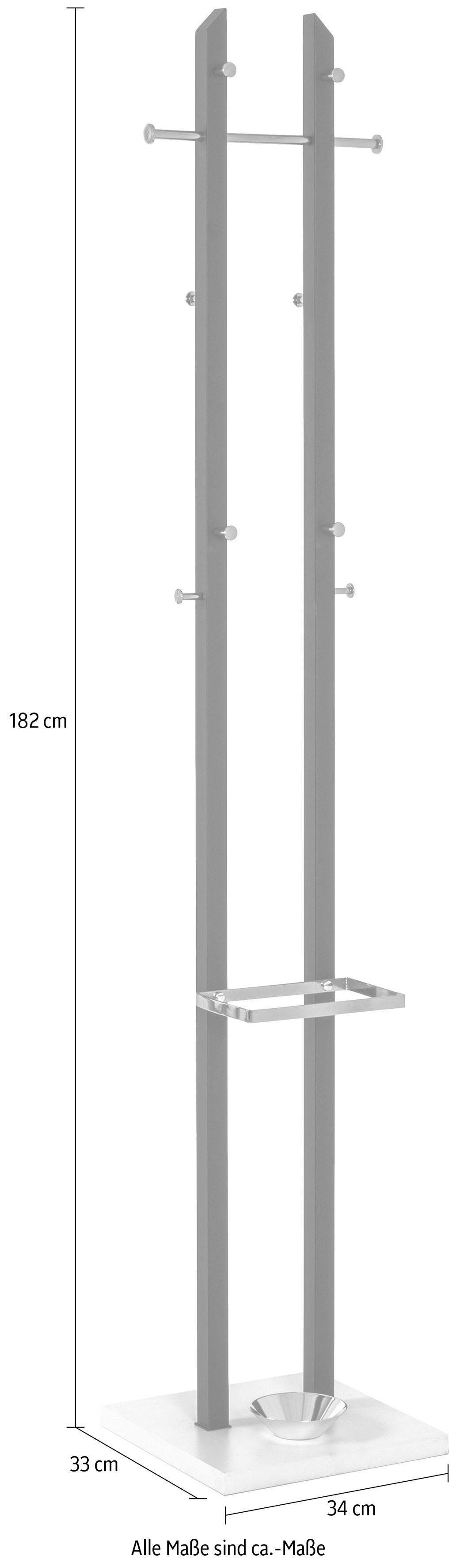 HAKU Garderobenständer 17546, inklusive Schirmhalterung und Abtropfschale