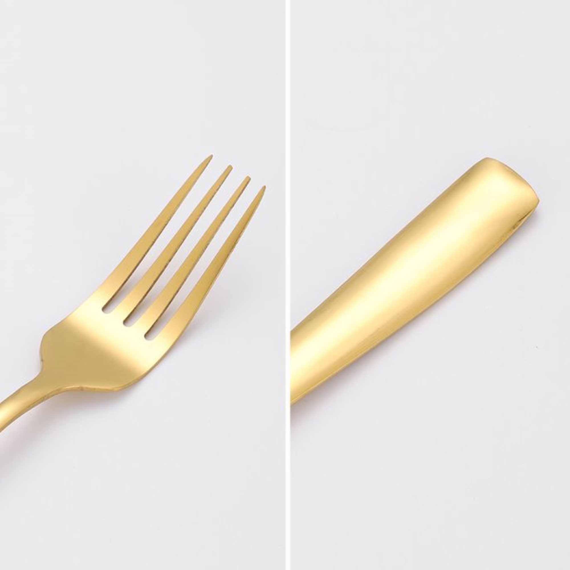 Cheffinger Besteck-Set 6er Set goldene Menügabel aus hochwertigem Edelstahl Modern & Elegant, Edelstahl