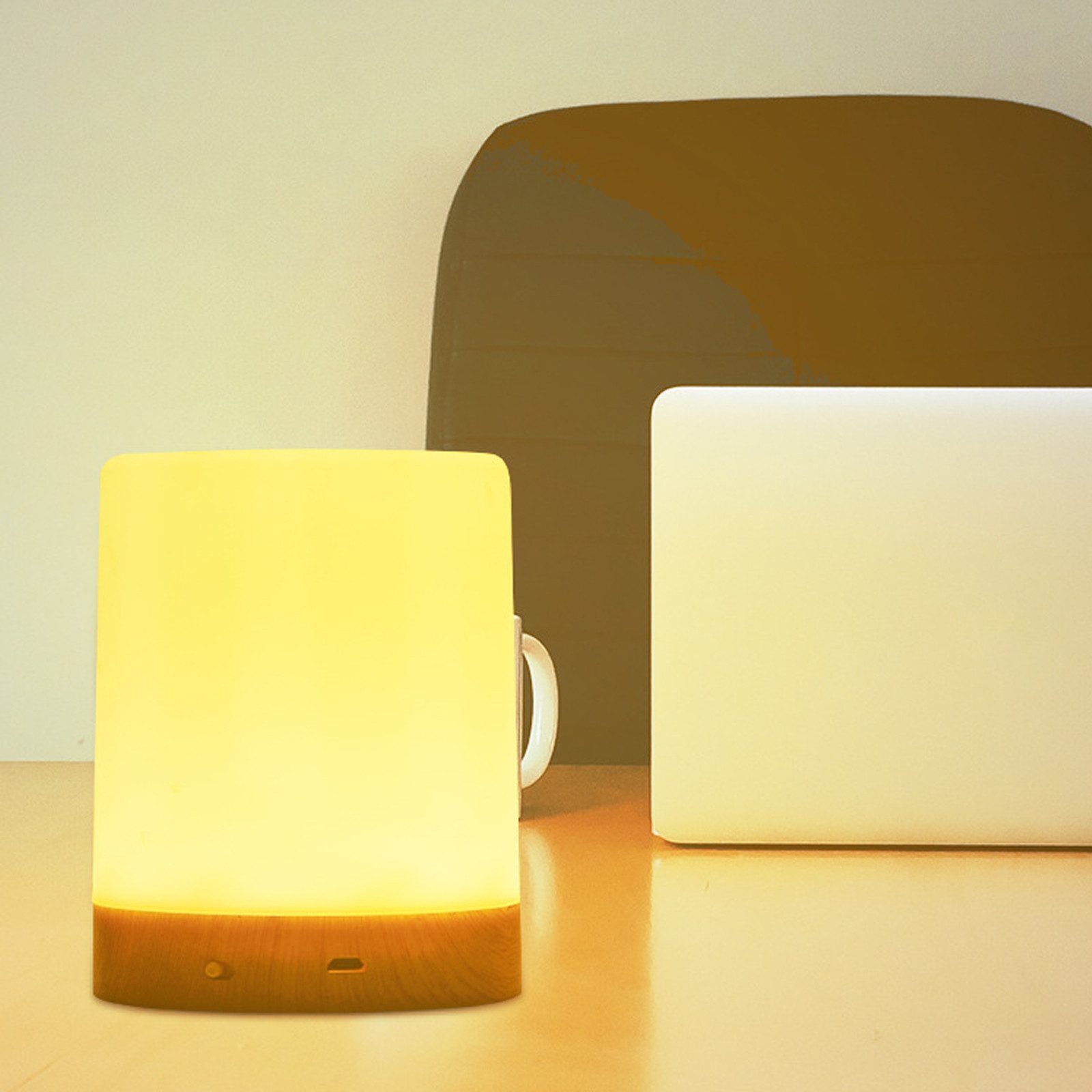 OKWISH Nachttischlampe LED Tischlampe Stilllicht Leselampe günstig online kaufen