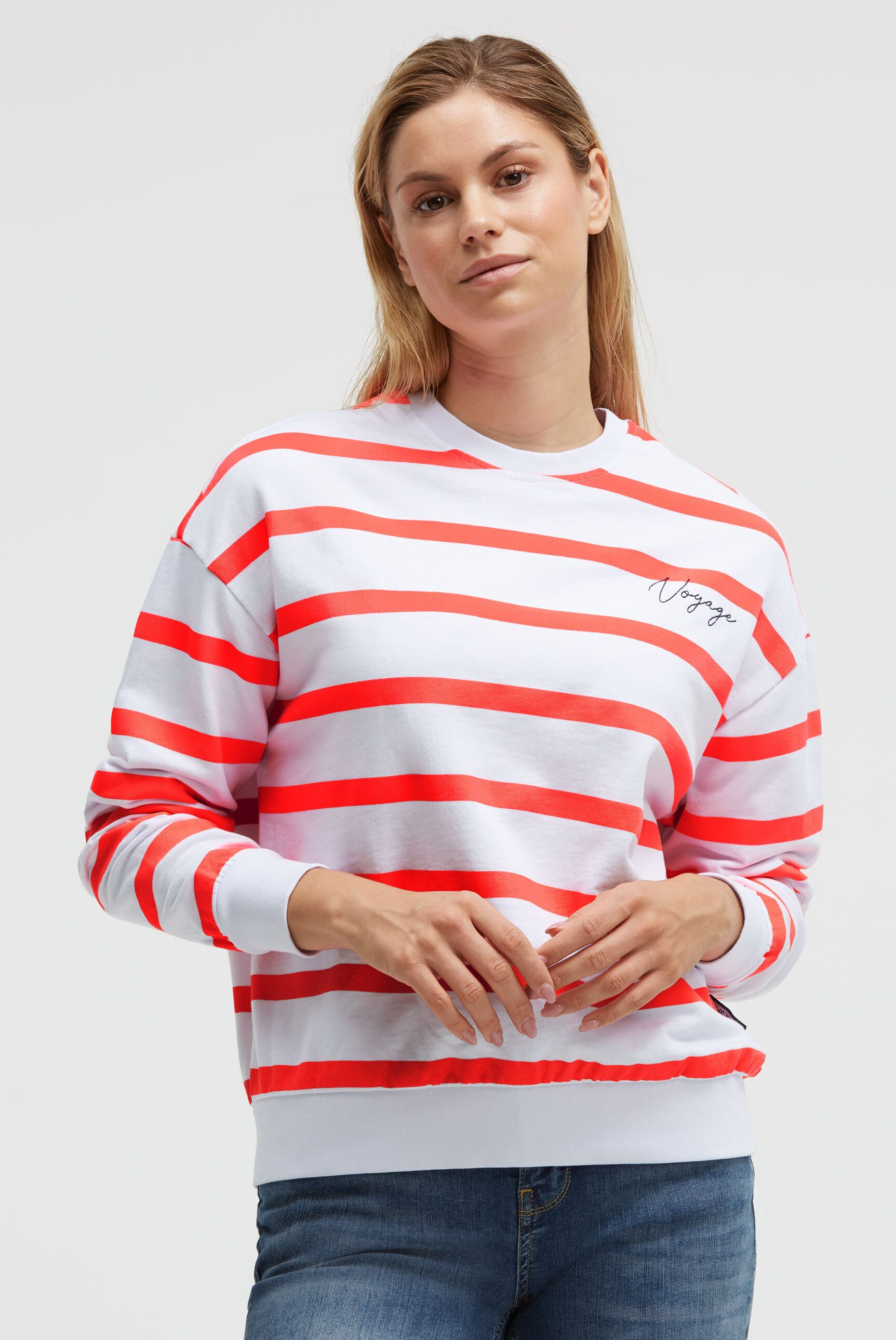 SOCCX Sweater mit Logo-Stickerei günstig online kaufen