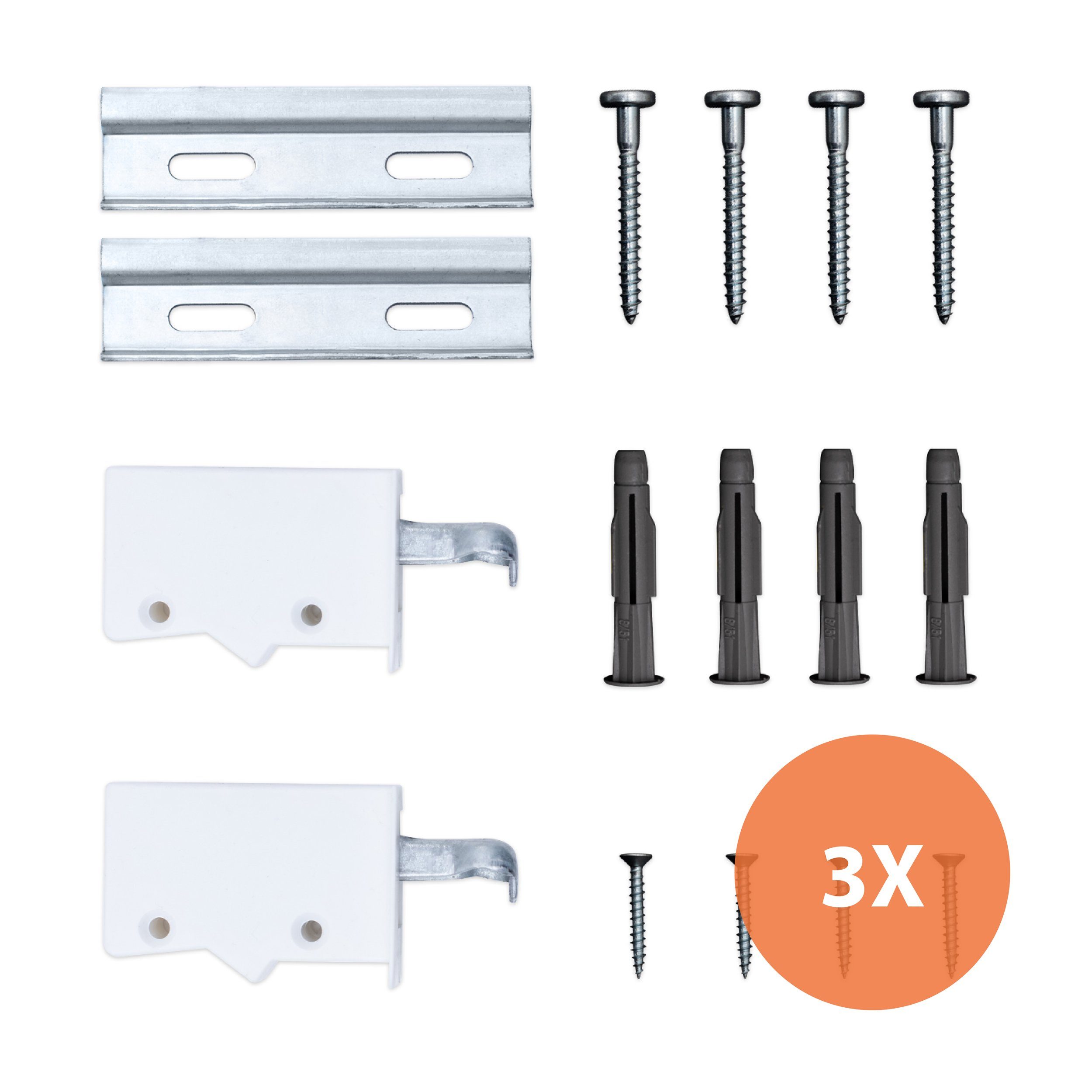 sossai® Montagezubehör Schrankaufhänger-Set für Montage von Oberschränken (3 St., Komplettset)