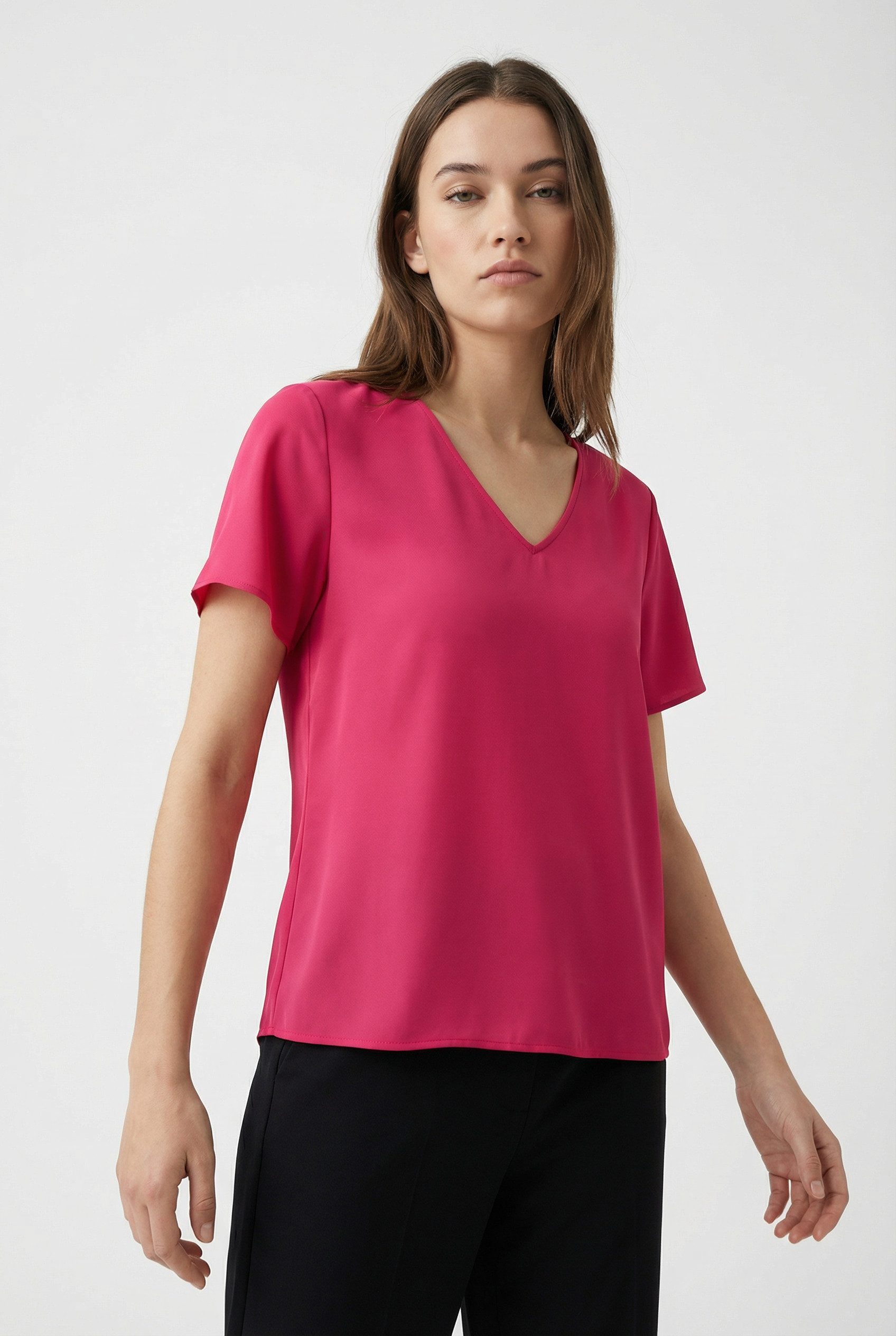 ONLY CARMAKOMA Shirtbluse CARMETTA LIFE V-NECK SS TOP WVN NOOS günstig online kaufen