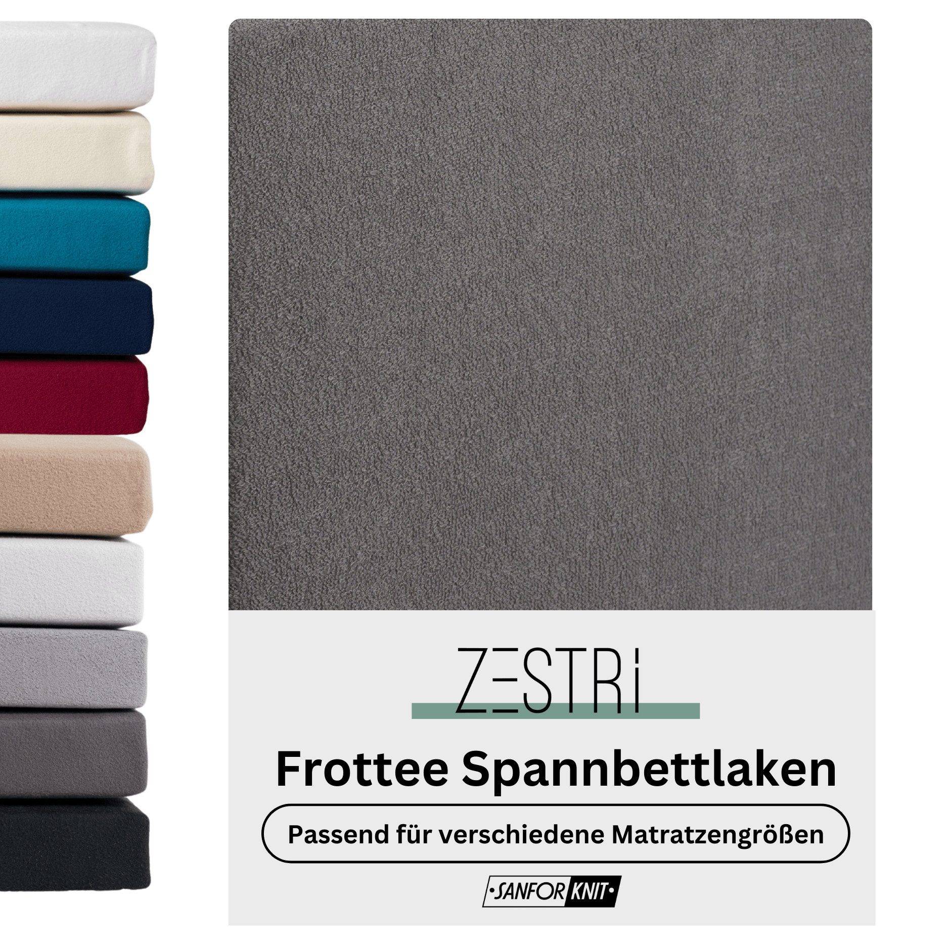 Zestri Spannbettlaken Frottee Bettlaken für Matratzen Boxspringbett Wasserb günstig online kaufen