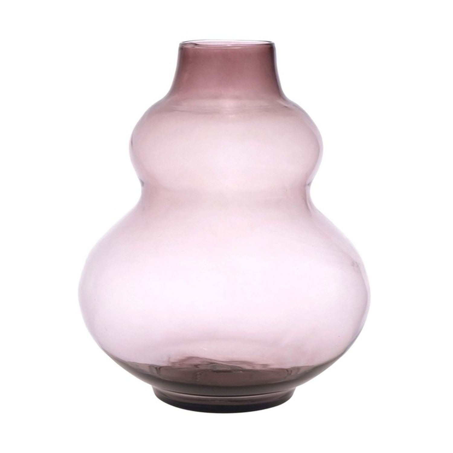 INNA-Glas Dekovase Bauchige Glas Vase Lazaro, recycelt, violett-klar, 25 cm, Ø 19 cm