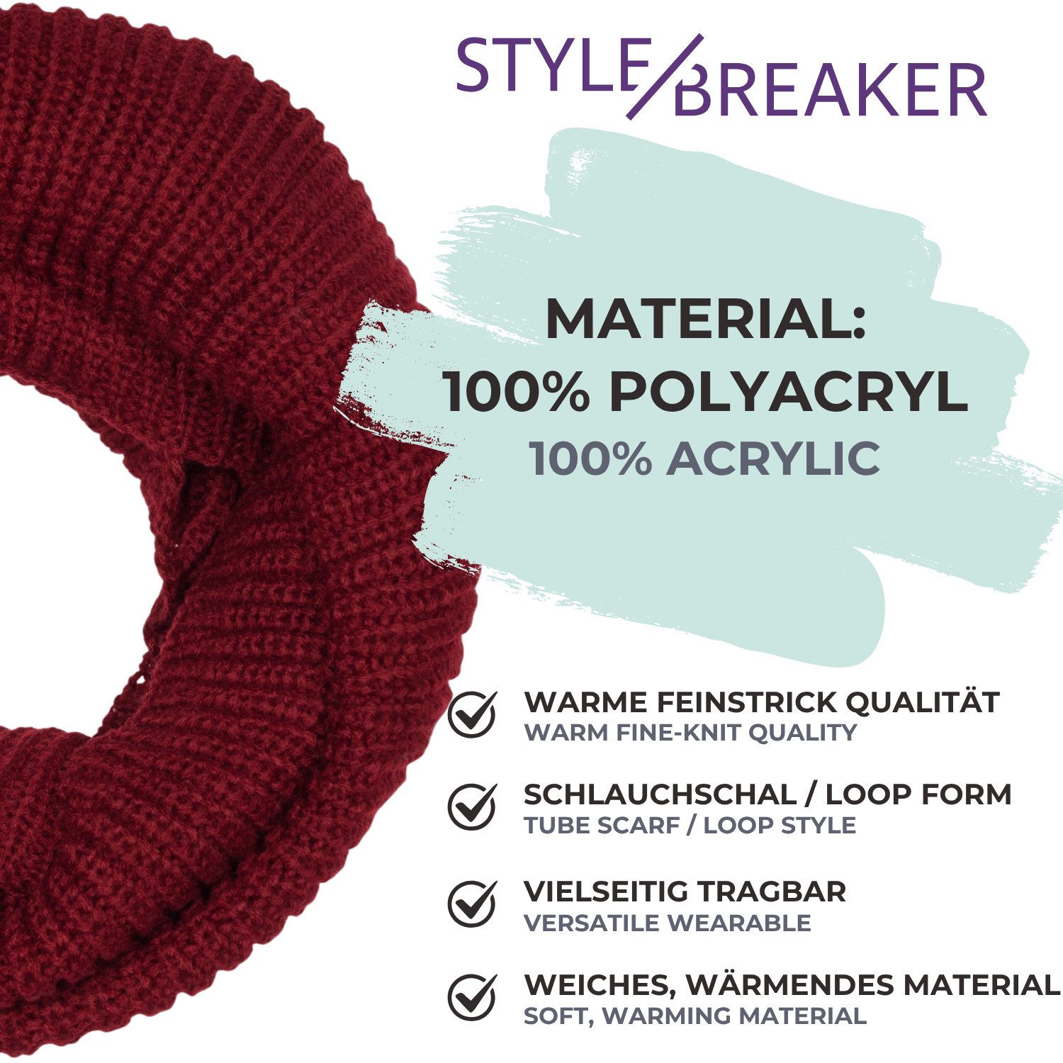 styleBREAKER Strickschal Unifarbener Feinstrick Loop, (1-St)