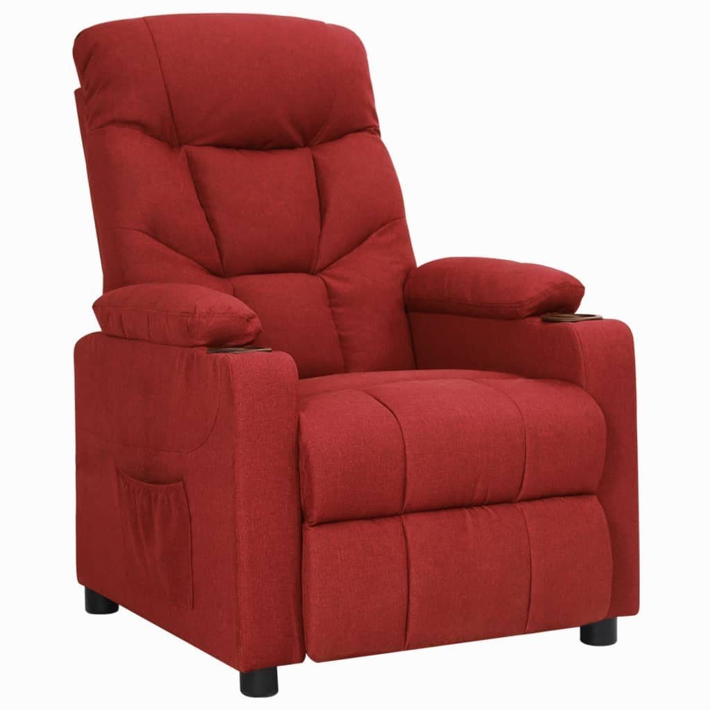 furnicato Relaxsessel Weinrot 73x94x101,5 cm mit verstellbarer Rückenlehne, Atmungsaktiver TV-Sessel mit manueller Liegefunktion und Fußstütze