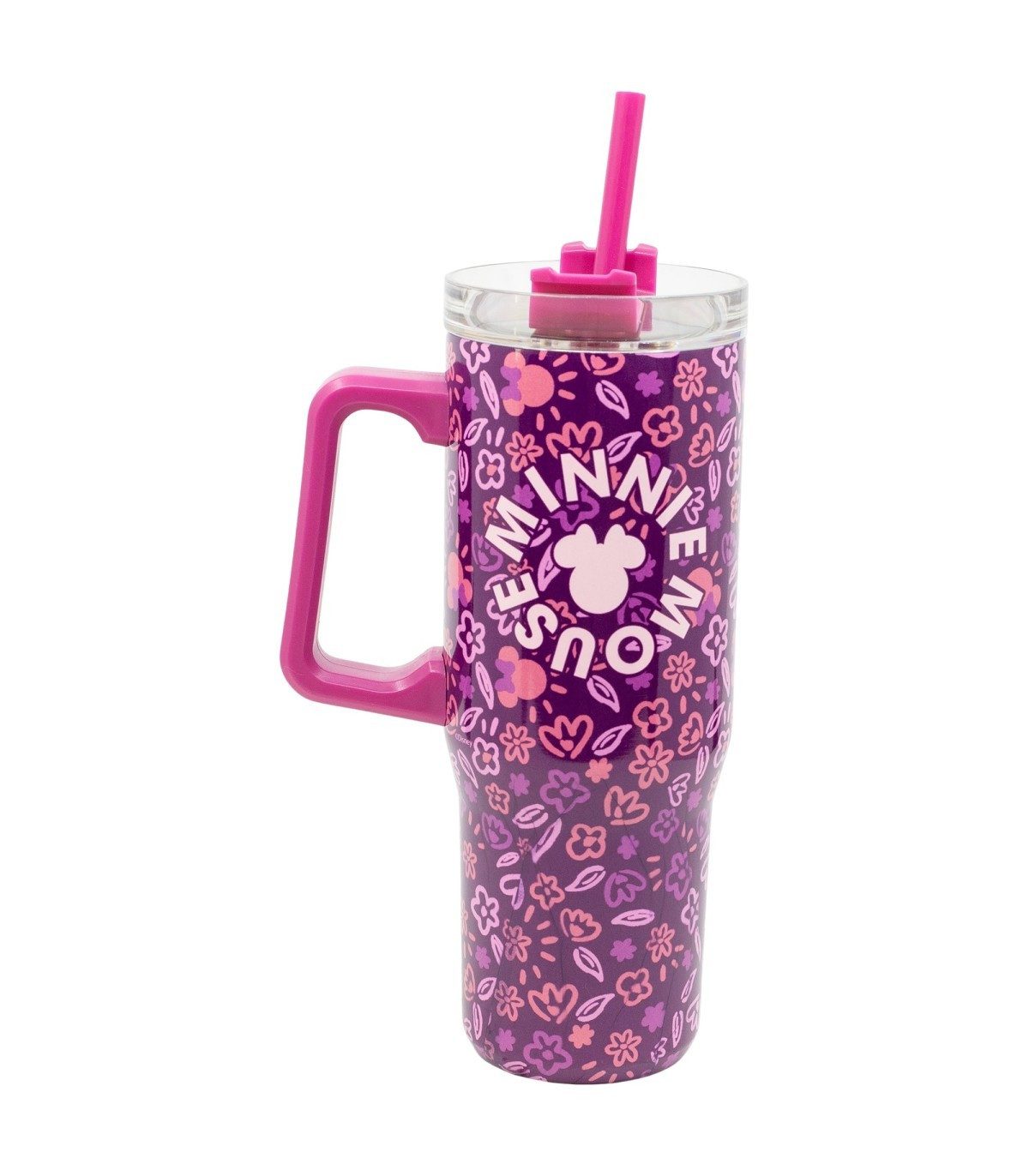 Disney Minnie Mouse Thermobecher XL Cool Mug 920 ml Edelstahl Thermobecher mit Strohhalm, Edelstahl