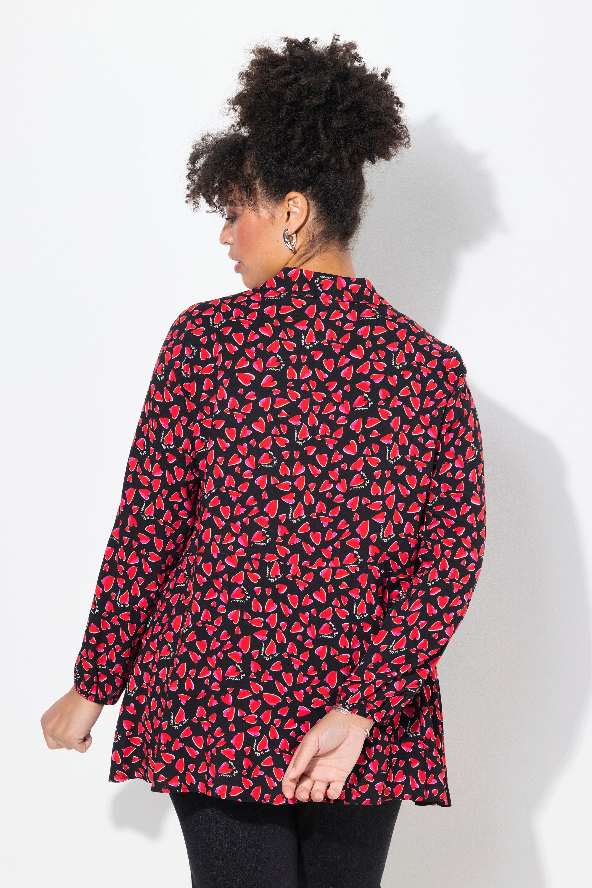 MIAMODA Hemdbluse Bluse A-Linie Herz-Muster