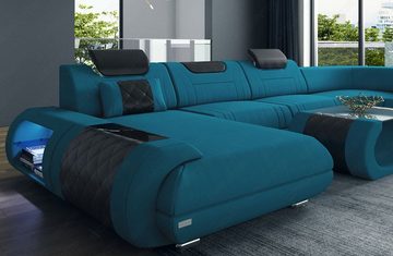 Sofa Dreams Wohnlandschaft Polster Stoff Sofa Rimini U Form M Mikrofaser Stoffsofa, Couch wahlweise mit Bettfunktion