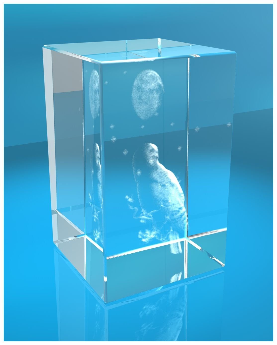 Dekofigur 3D Glasquader Motiv: Eule, Hochwertige Geschenkbox, Made in Germa günstig online kaufen