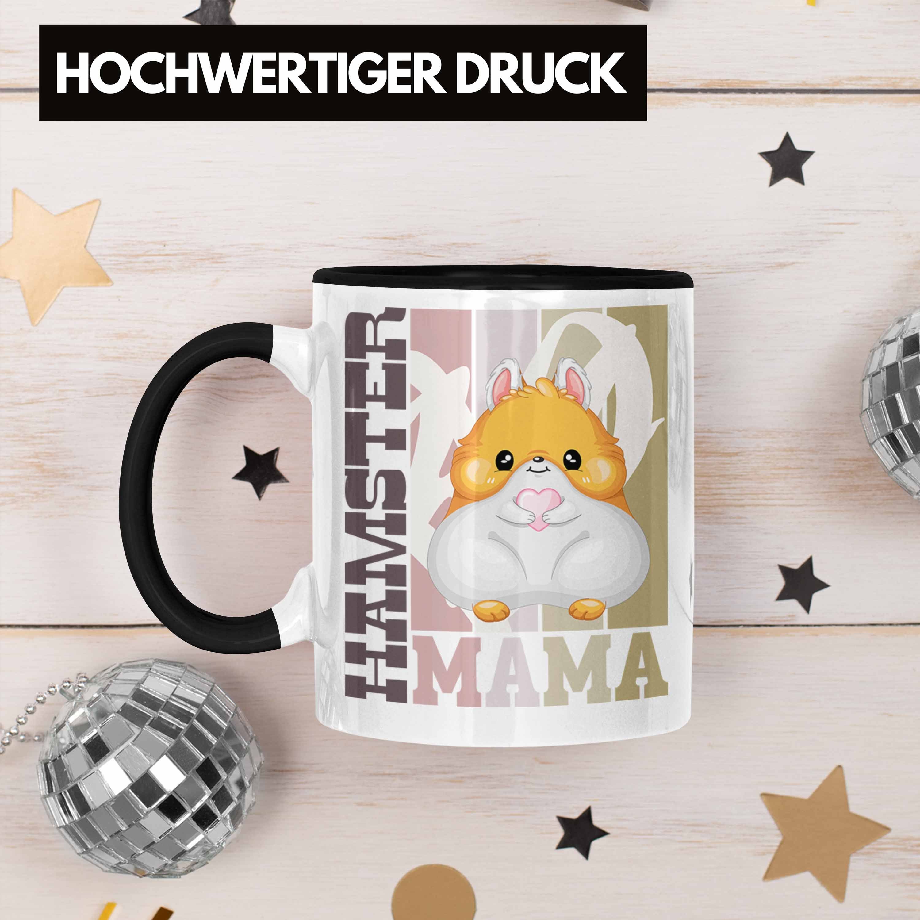 Mama Trendation Besitzerin Hamster für Geschenk Tasse Schwarz Spruch Tasse Trendation Hamster -