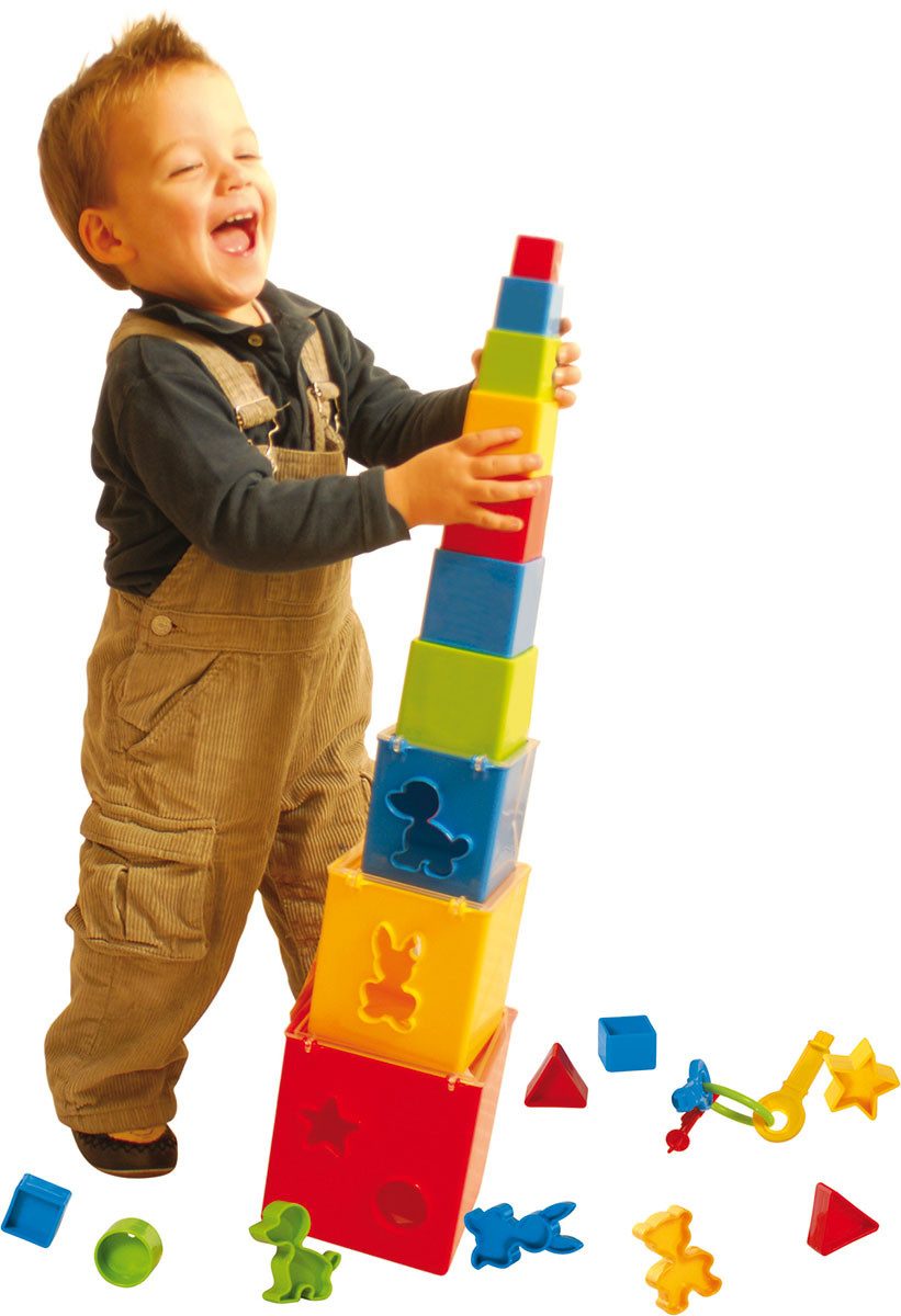 GOWI Steckspielzeug, (Steckbox Pyramide, 19-tlg)