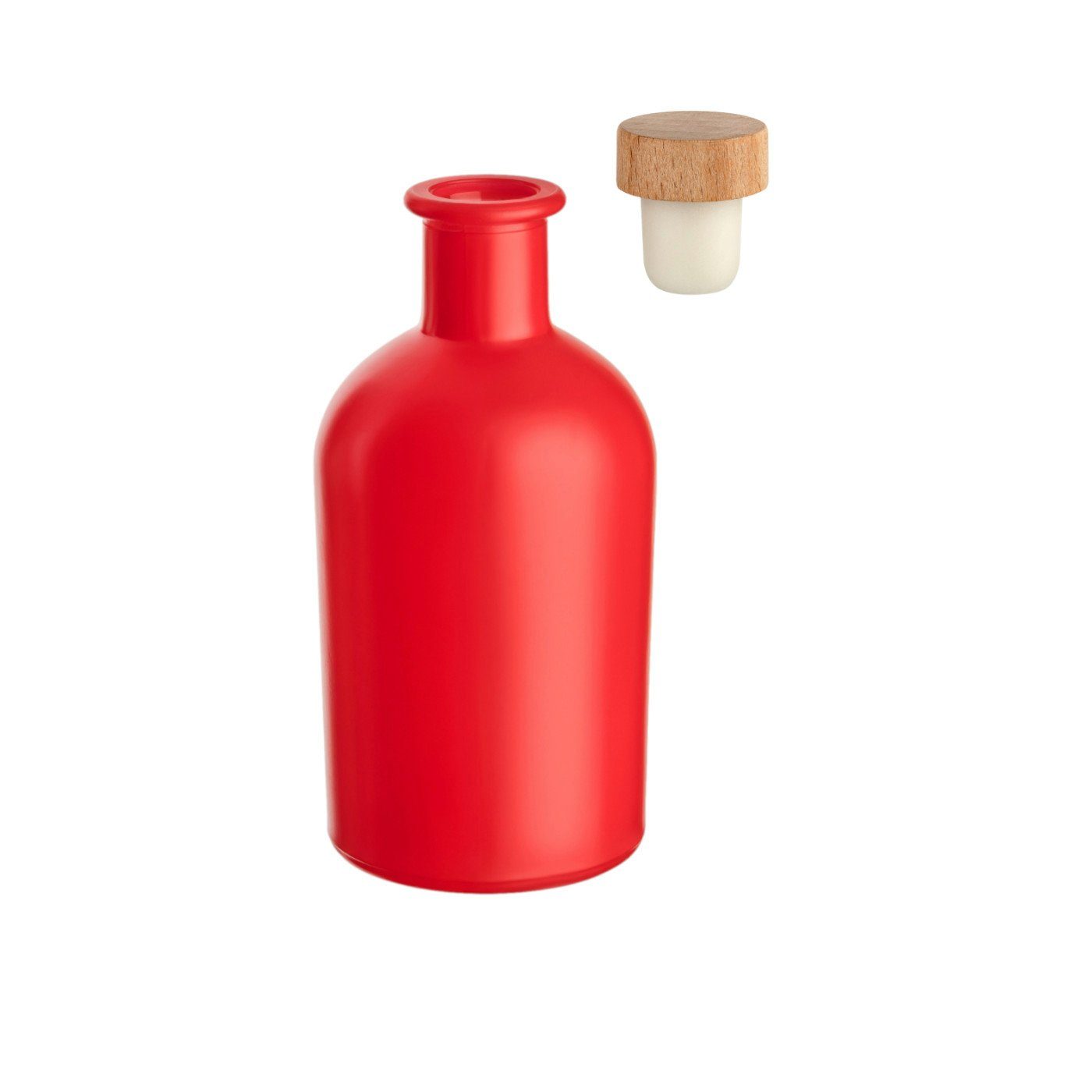 Glasflaschen mit 6er 250 Likörflasche Apotheker Rot, HGK Leere gouveo ml - Trinkflasche l, Korken Set, 0,25