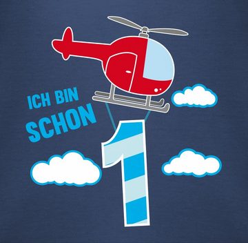 Shirtracer T-Shirt Ich bin schon eins Hubschrauber 1. Geburtstag