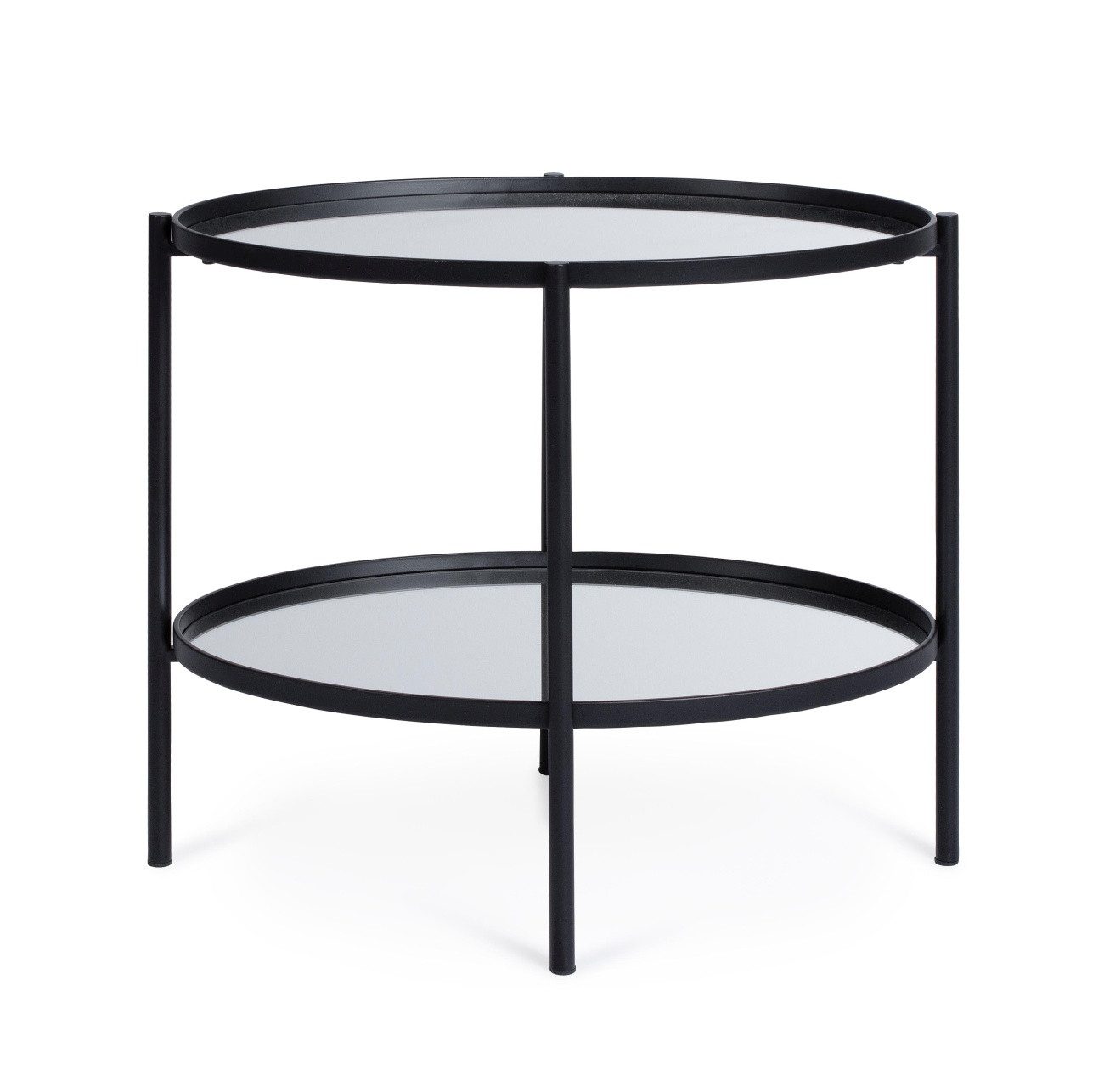 Feeling4Home Beistelltisch Jens Oval aus Metall, Schwarz, Mit Ablage