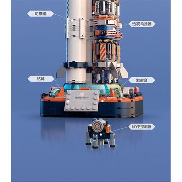 Jaki Steckspielzeug Tagesbruch 5 Rakete Space Rocket GoBricks Klemmbausteine, (900-tlg)