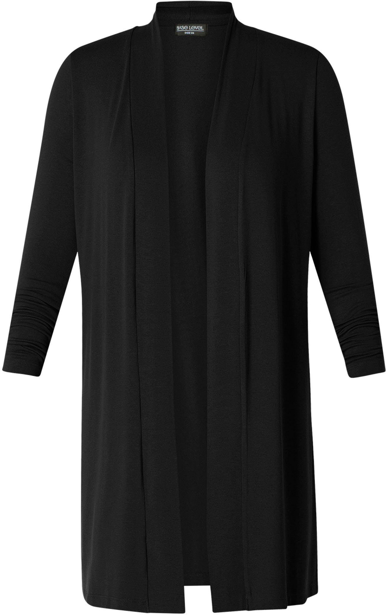 Base Level Curvy Longstrickjacke Figurumspielende, weiche Strickqualität