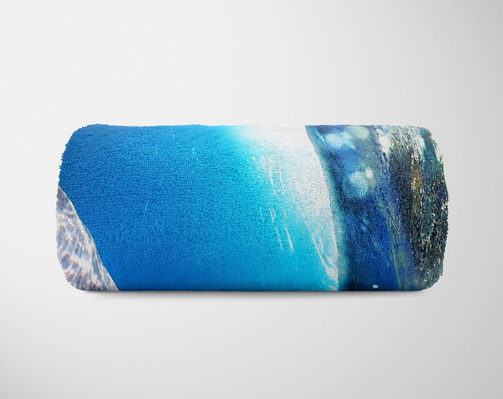 Delfine Baumwolle-Polyester-Mix Sinus Kuscheldecke Meer Somme, (1-St), mit Handtuch Handtuch Fotomotiv Saunatuch Handtücher Strandhandtuch Art