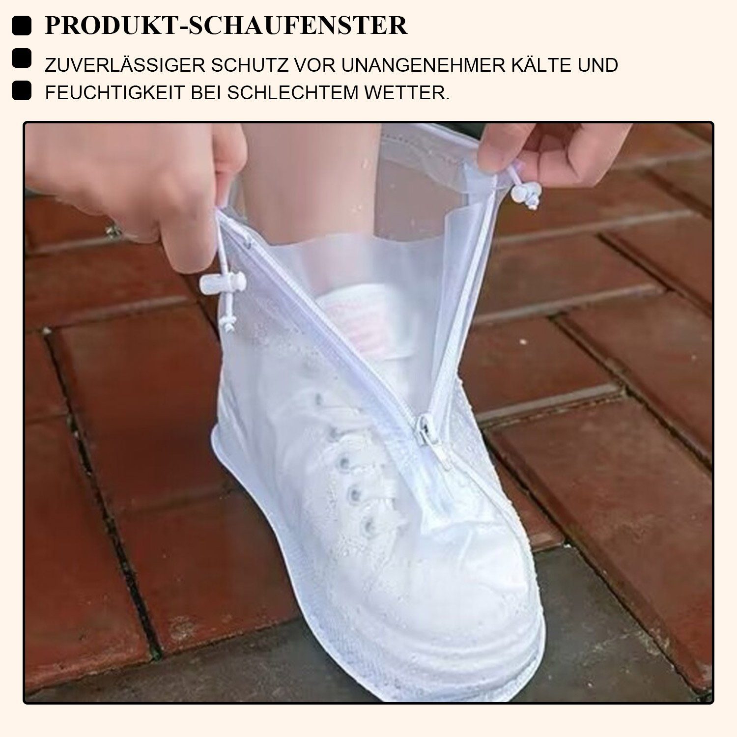 Daisred Schuhüberzieher Weiß Regenschutz Überzieher Schuhe Wasserdicht