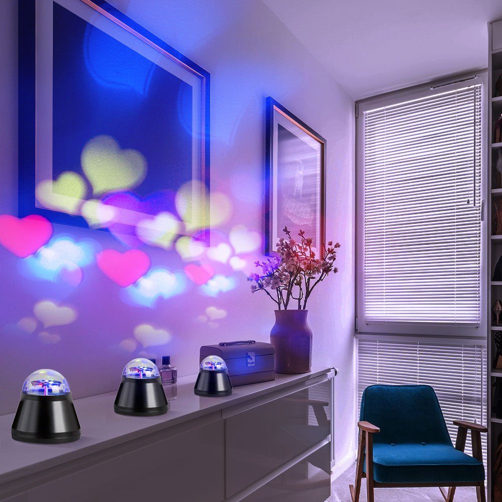 Tischleuchte Wohnzimmerlampe, Tischlampe Kinderleuchte Herzen Dekolicht, verbaut, etc-shop LED-Leuchtmittel fest LED mit