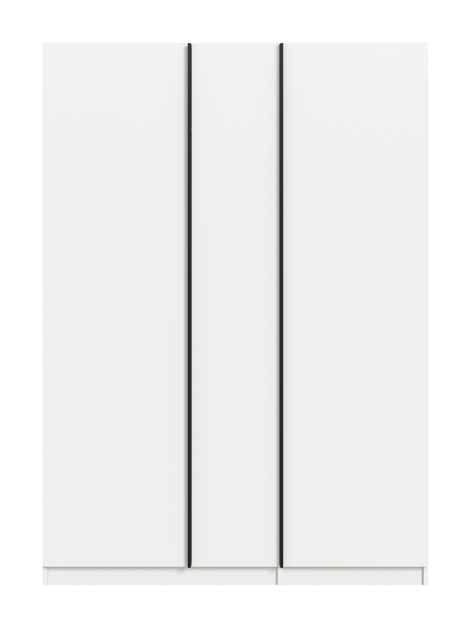 freiraum Kleiderschrank Kleiderschrank >Oakland< in Weiß - 230x183x53cm (BxHxT) in Weiß - 130x183x53cm (BxHxT)
