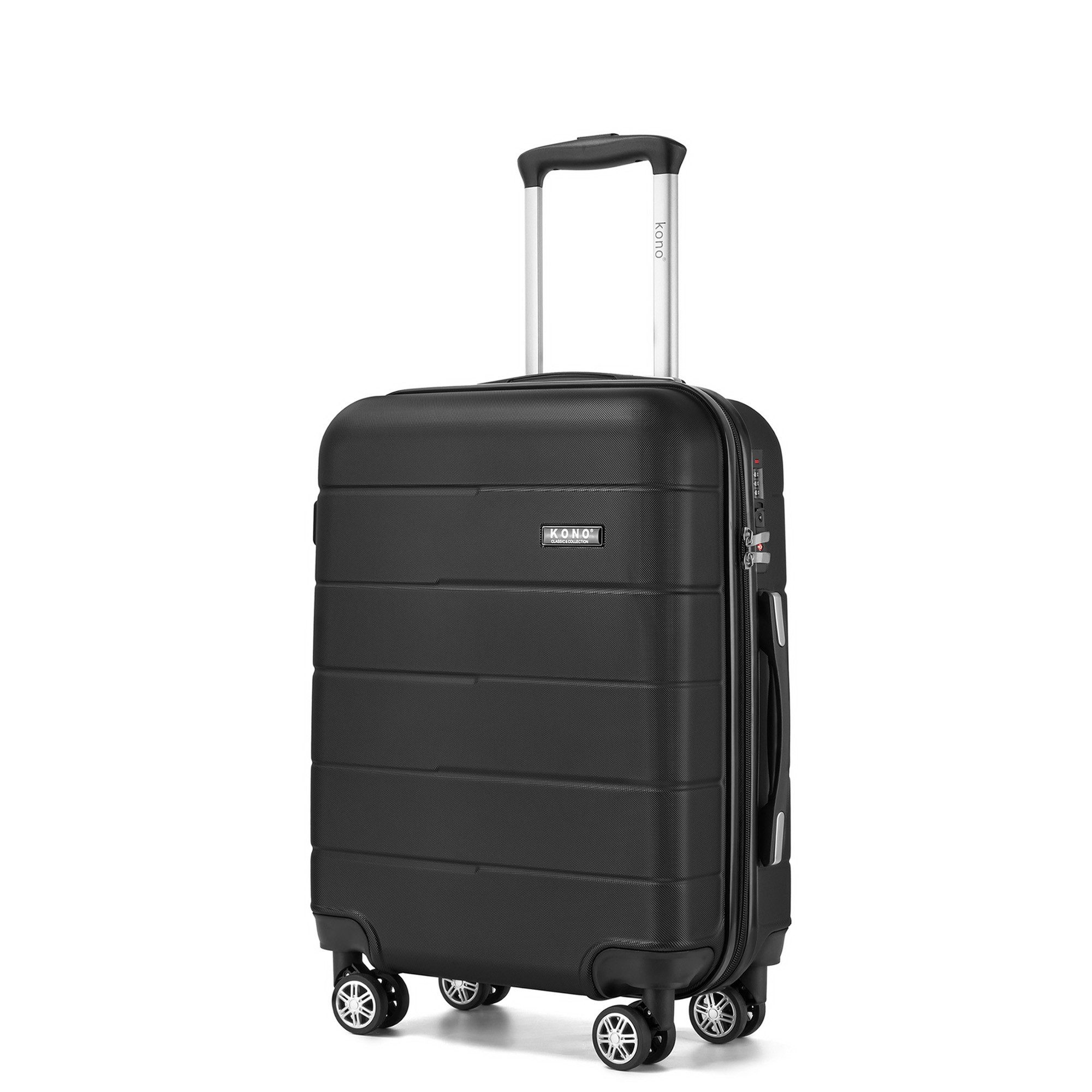 KONO Hartschalen-Trolley, ABS+PC, 4 Doppelrollen, TSA‑Zahlenschloss geeignet für Ryanair