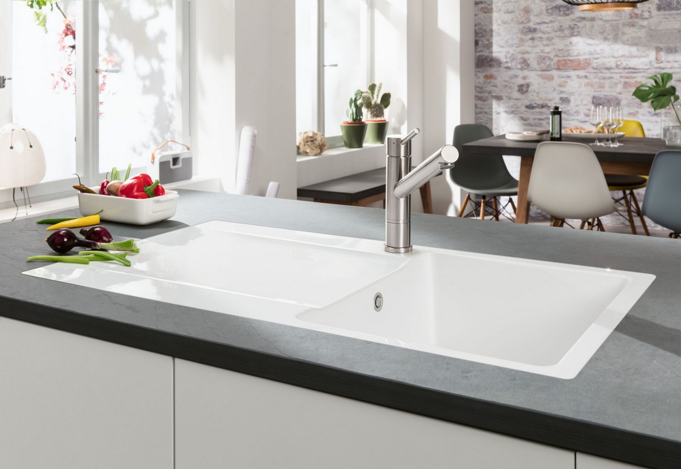 Thumbnail - Villeroy & Boch Einbauspüle Keramikspüle 33351FR1, Siluet 50 flat