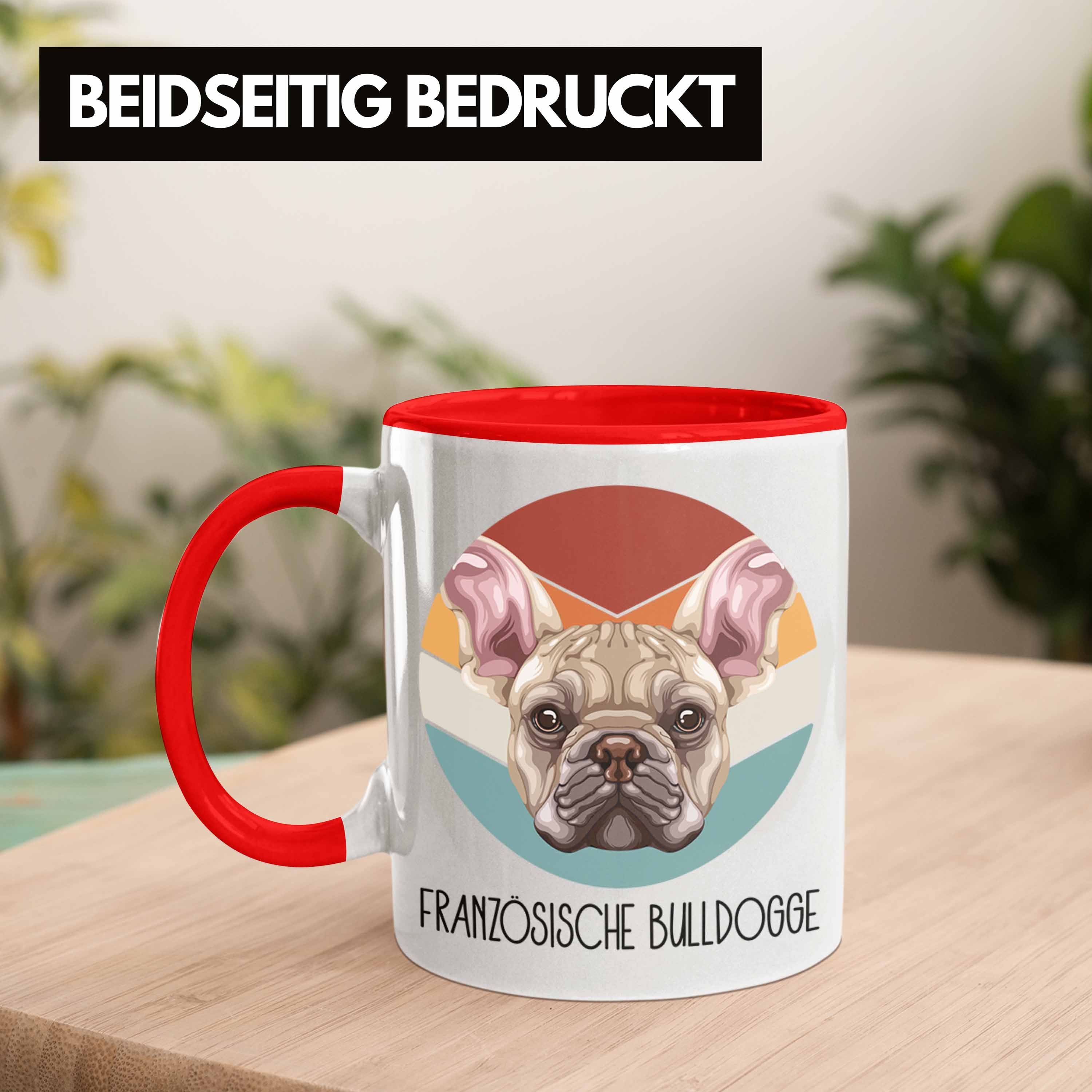 Trendation Geschenk Lustiger Tasse Besitzer Französische Bulldogge Spruch Tasse Rot Geschen