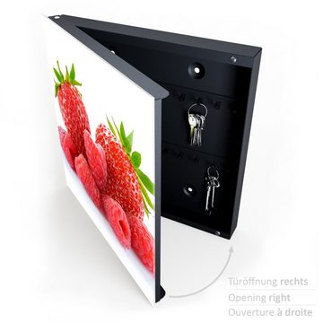 Primedeco Schlüsselkasten Magnetpinnwand mit Glasfront Himbeeren und Erdbeeren (1 St)