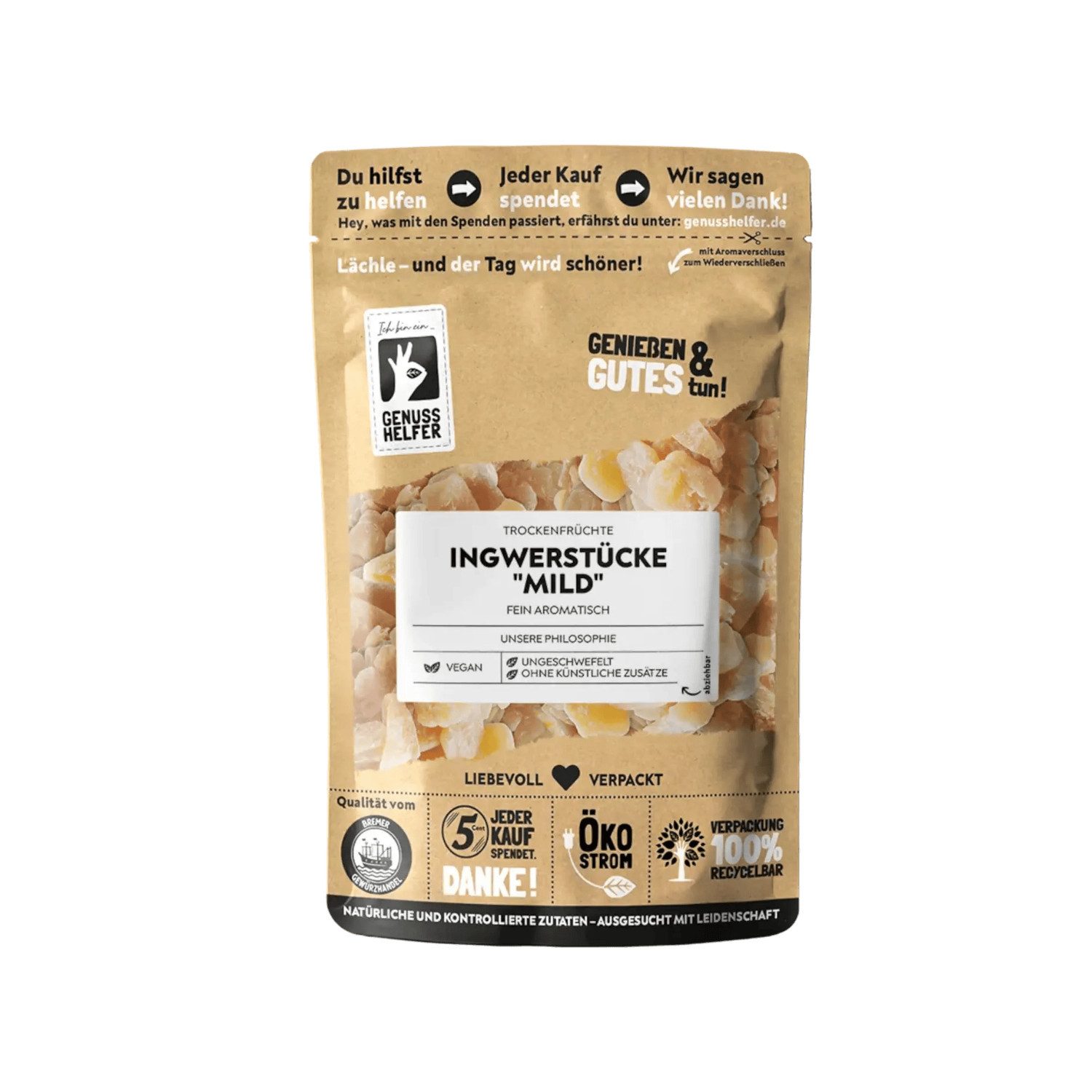 Bremer Gewürzhandel Trockenfrüchte Ingwerstücke mild, 200 g