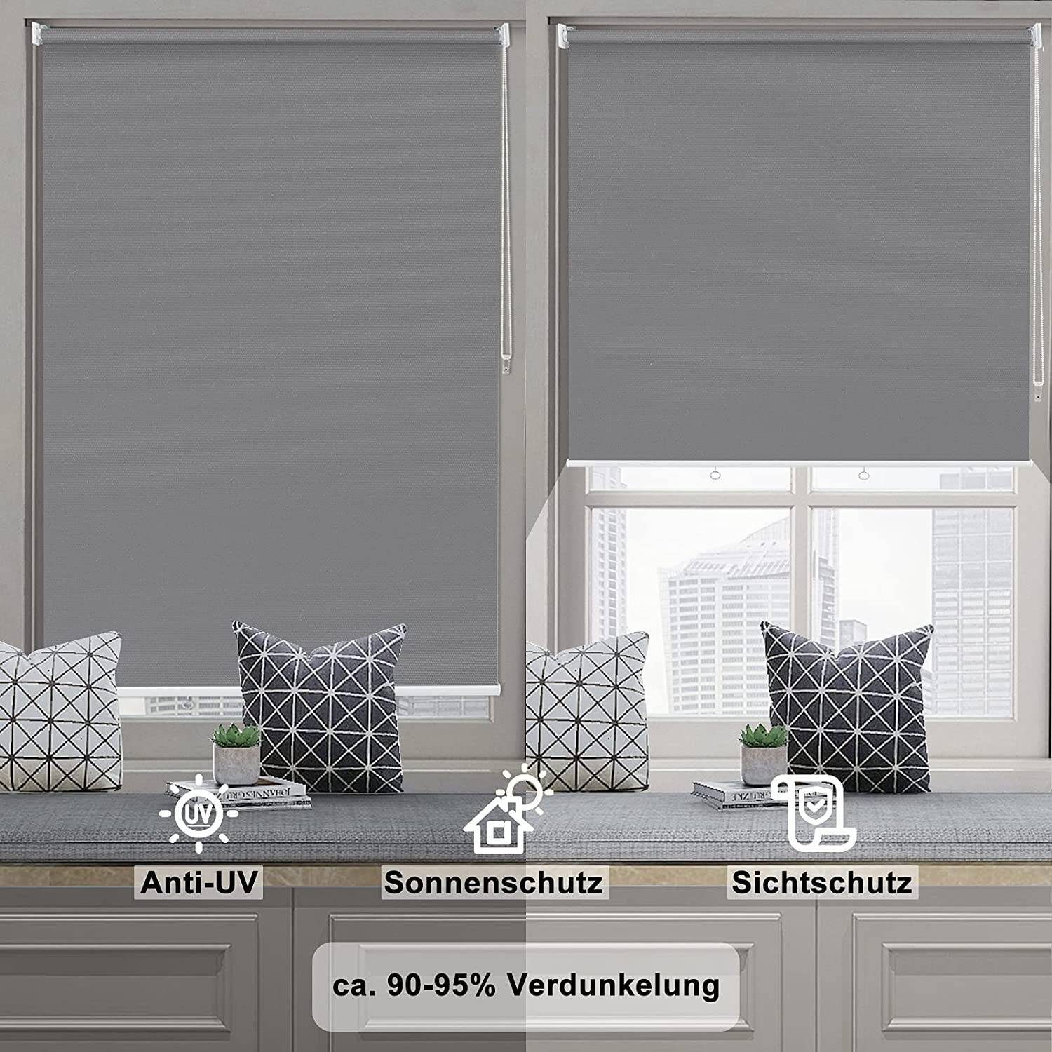 Woltu Senkrechtmarkise Außenrollo Senkrechtmarkise Balkonmarkise – Bild 5 von 5