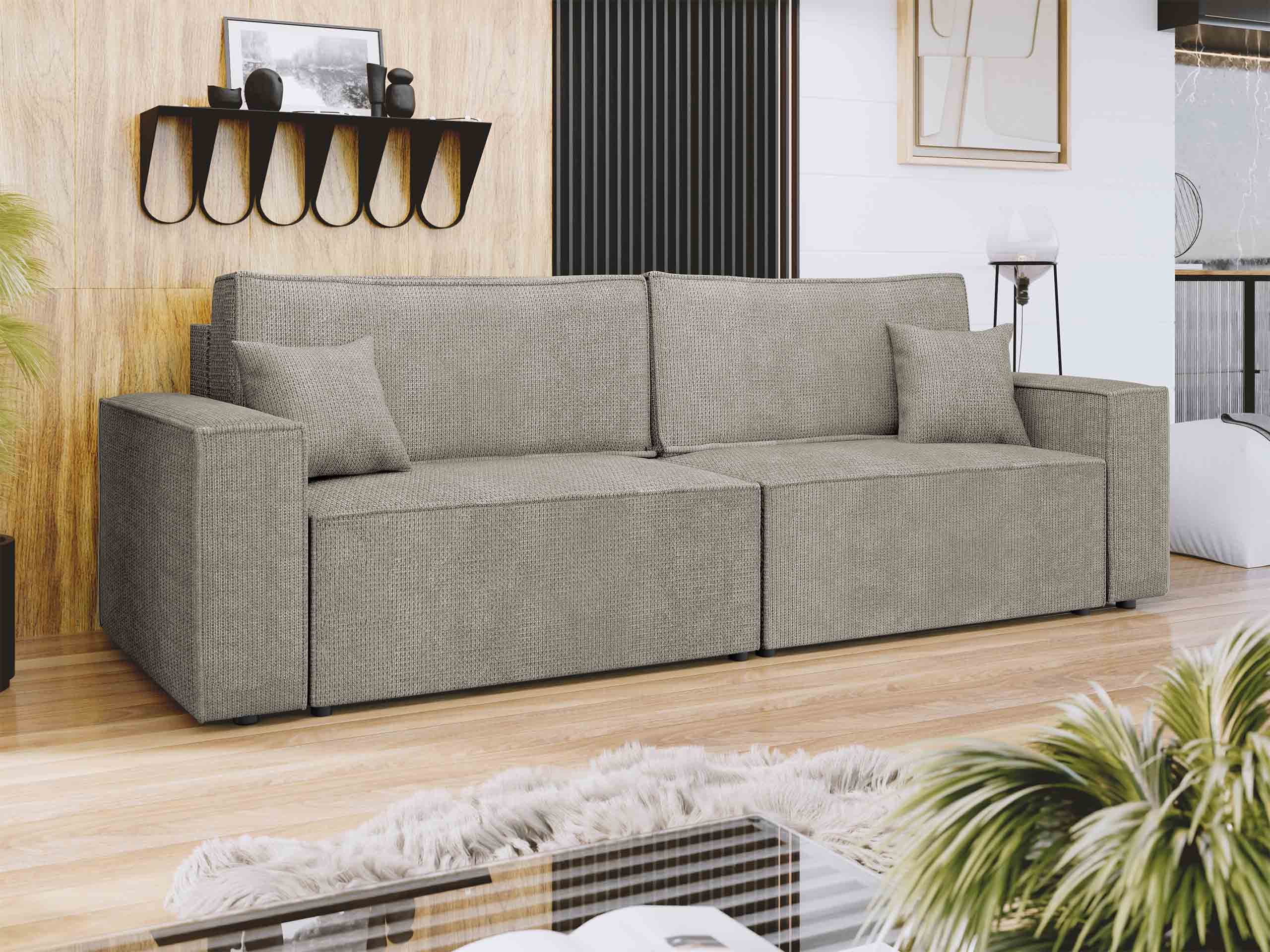 MIRJAN24 Schlafsofa Karl, mit zwei Bettkästen und Schlaffunktion, 245x90x82 cm, Wellenfeder