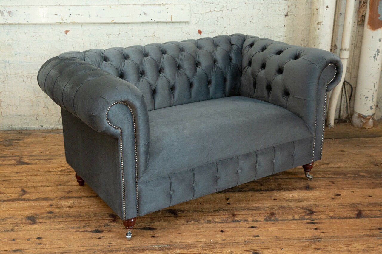 JVmoebel Chesterfield-Sofa, Sofa Couch 2 Design Polster Sitzer Chesterfield Sitz