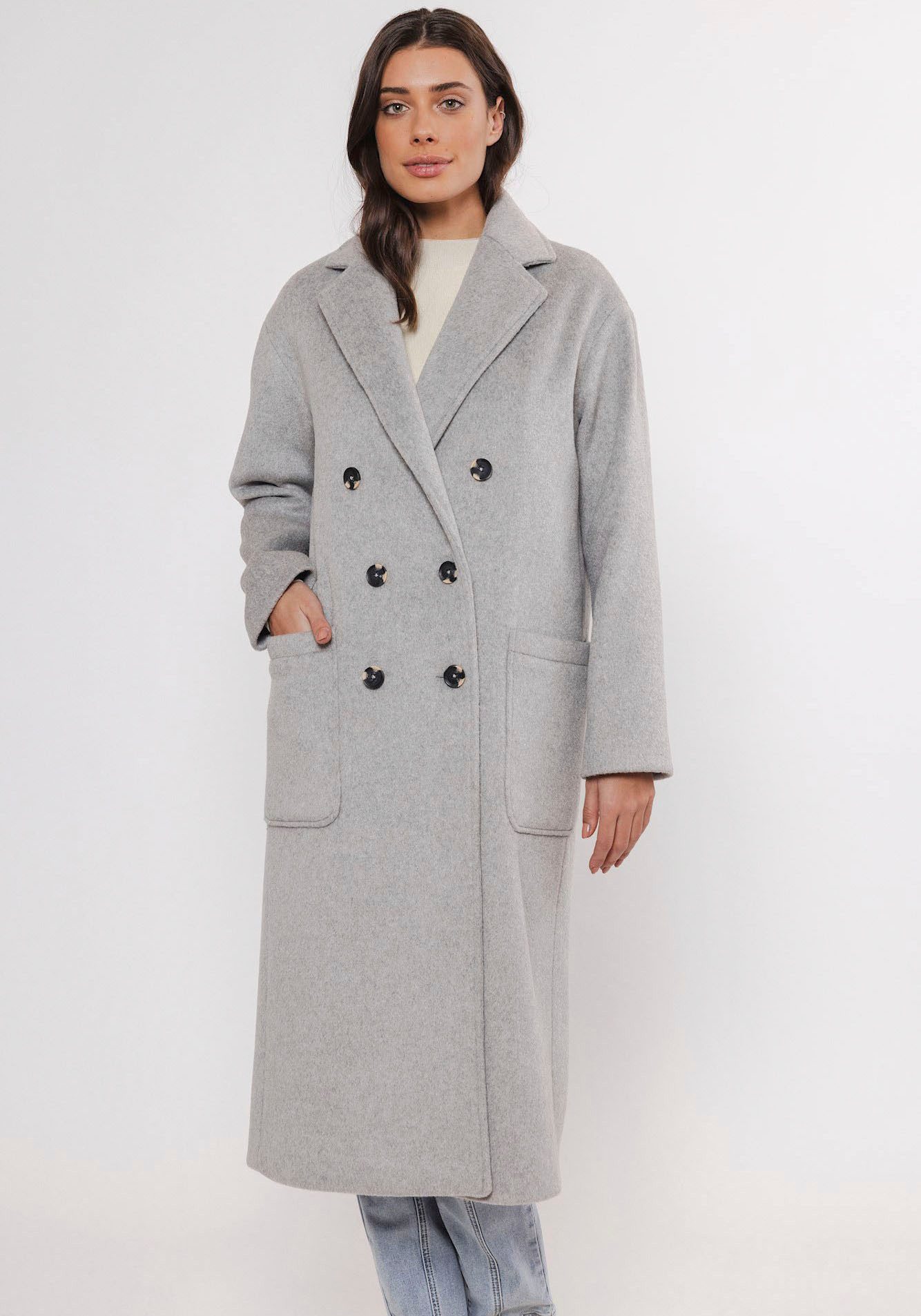 Rino & Pelle Langmantel TEUNI in melierter Optik günstig online kaufen