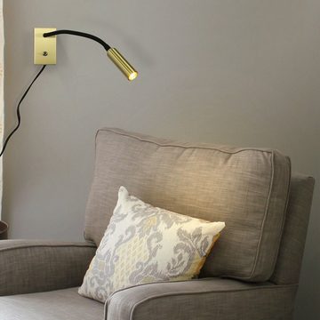 Nettlife LED Wandleuchte Wandlampe mit Schalter Schwanenhals Augenschutz, Warmweiß, LED fest integriert, Warmweiß, Bettleuchte mit Stecker, Augenschutz, Flexibles Leselicht