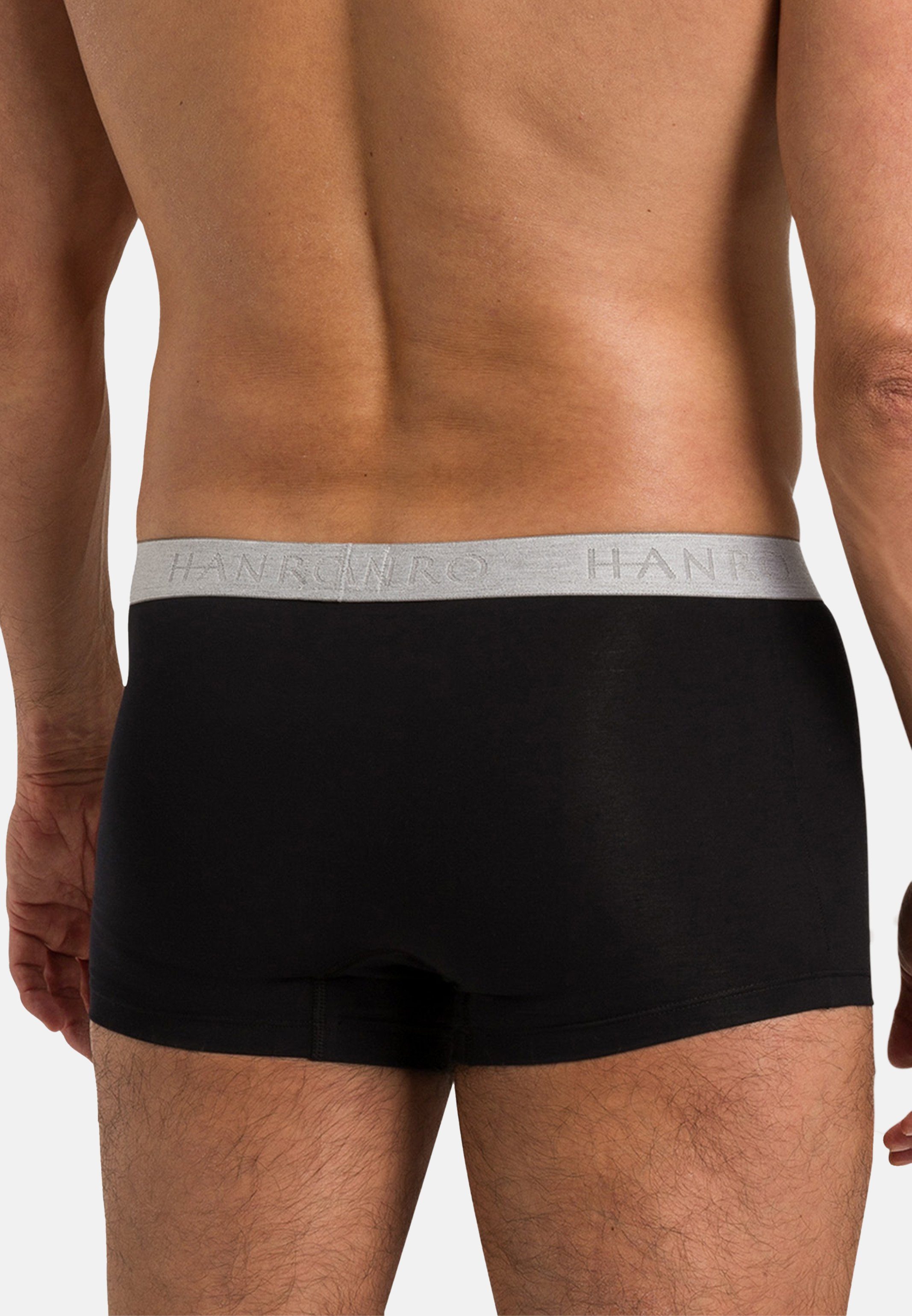 Retro Hanro Baumwolle - Ohne - Boxer 2er - Retro Pack / (Spar-Set, Eingriff Essentials Schwarz 2-St) Pant Short Cotton