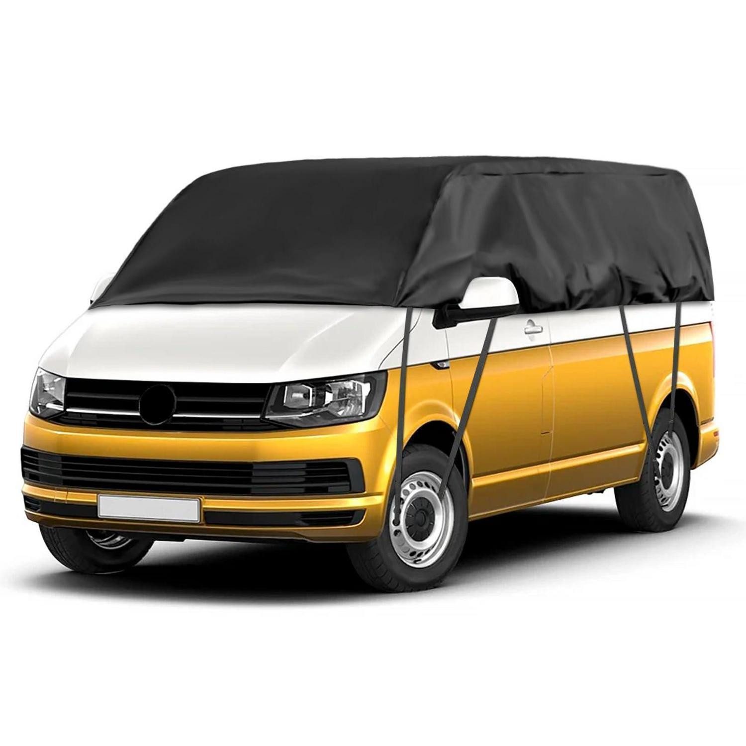 LuxusKollektion Autoplane Autoabdeckung Wasserdicht Schwarz Maßgeschneidert für VW T5 T6 SWB