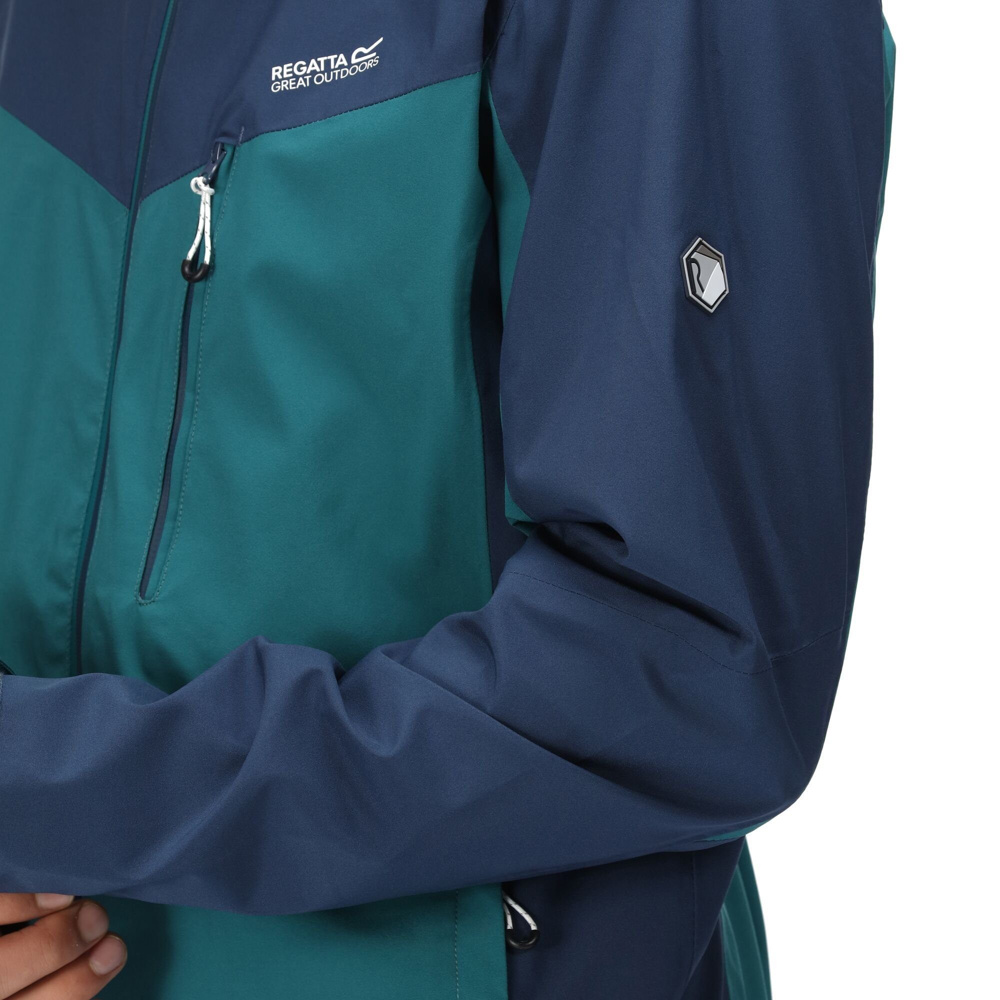 für Regatta Herren, mit Birchdale Kapuze wasserdicht, Outdoorjacke PacifG/Admrl