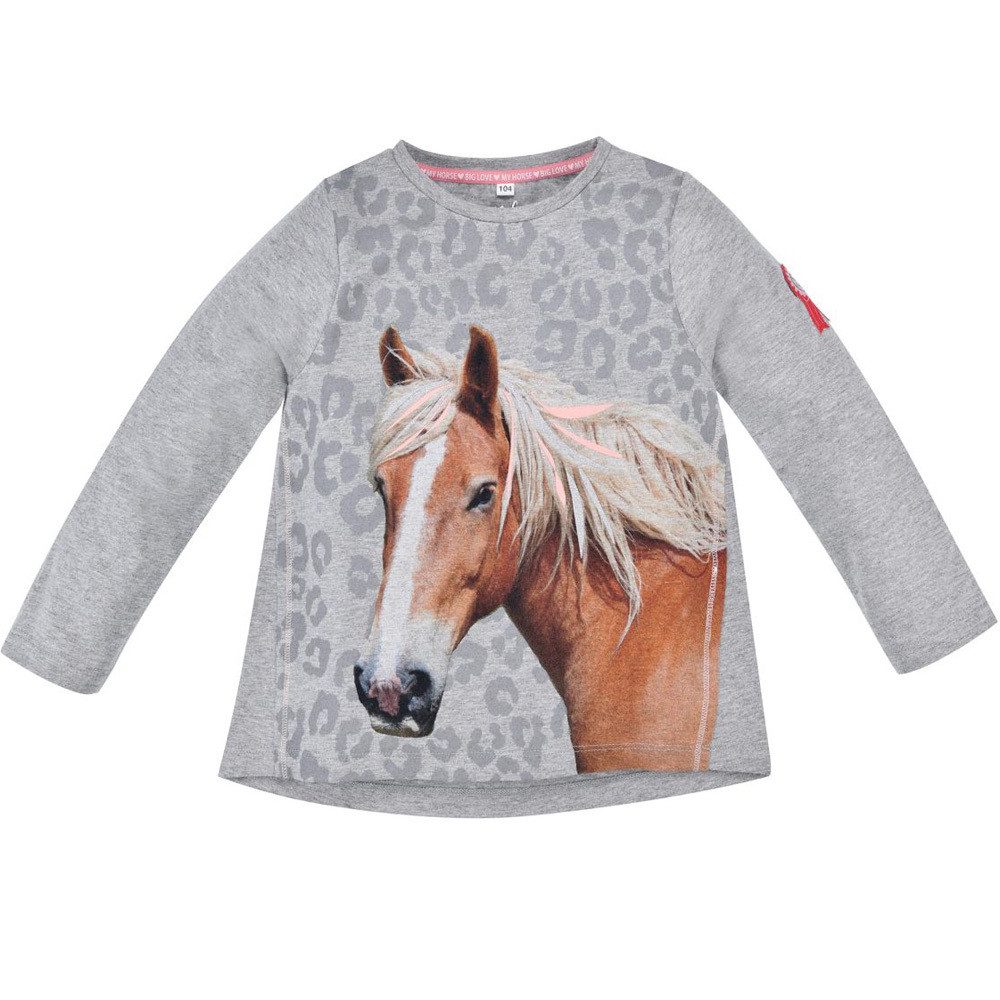 Langarmshirt BONDI Langarmshirt 'Pferdekopf' 36185, Grau