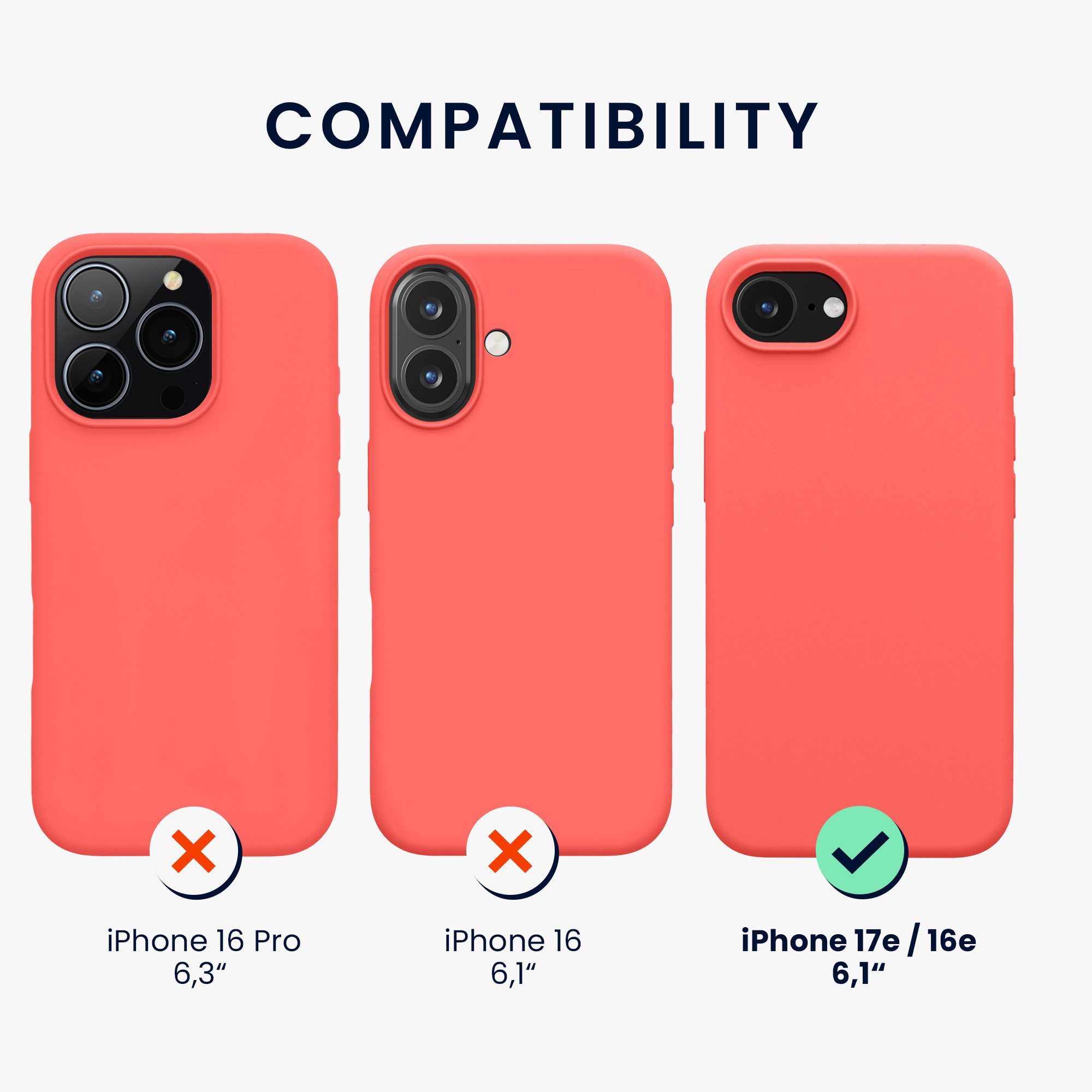 kwmobile Handyhülle Handyhülle für Apple iPhone 17e / iPhone 16e Hülle, Weiches Handy Silikon Case - Schutzhülle Cover – Bild 2 von 5