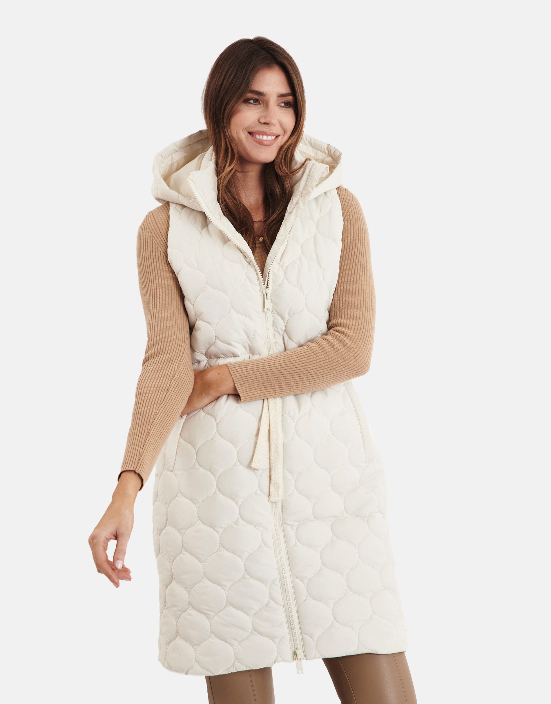 Threadbare Longweste THB Crush Quilted Long Line Gillet