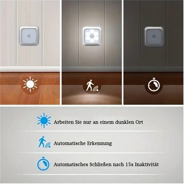 Bifurcation LED Nachtlicht 1 Stück 6LED Sensor Nachtlicht kabellos geeignet für Schlafzimmer Flur, Funktionale Beleuchtung und dekoratives Element für Wohnräume.