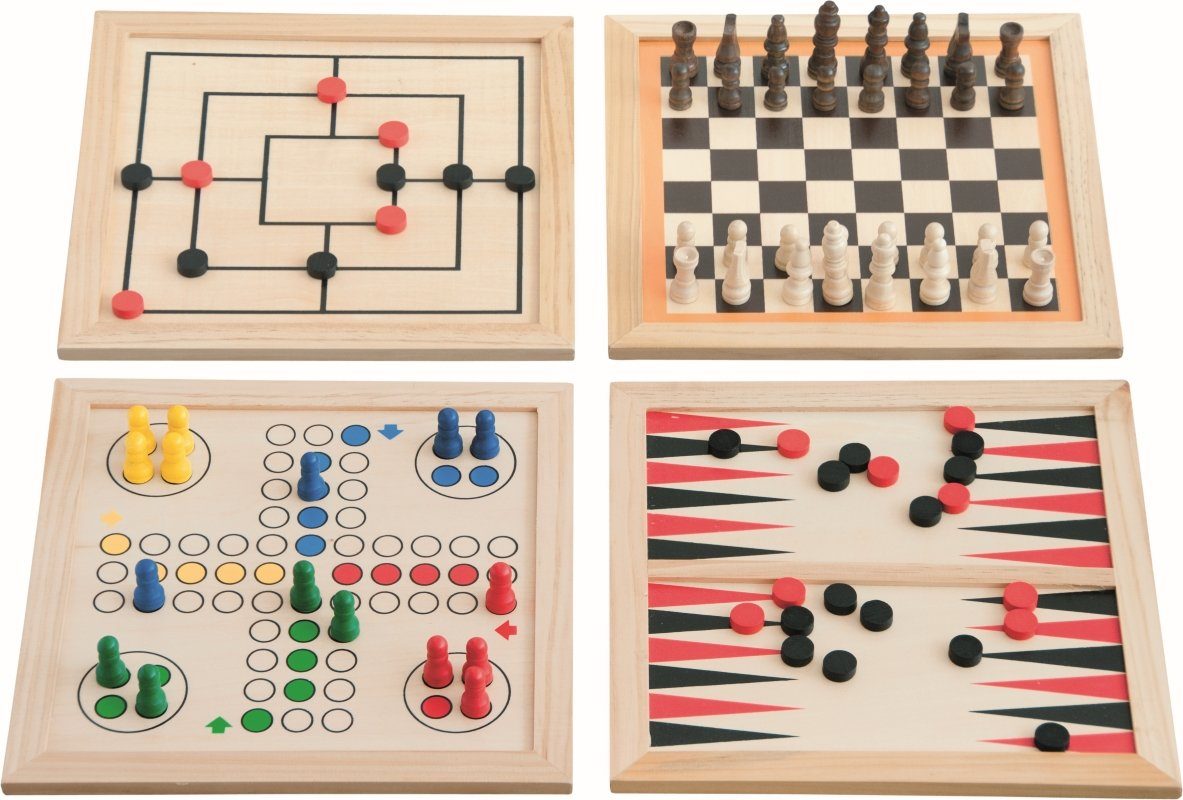 Woodyland Spielesammlung 90076 Klassische Holz - Spielesammlung. Brett-, Karten-, Würfelspiele