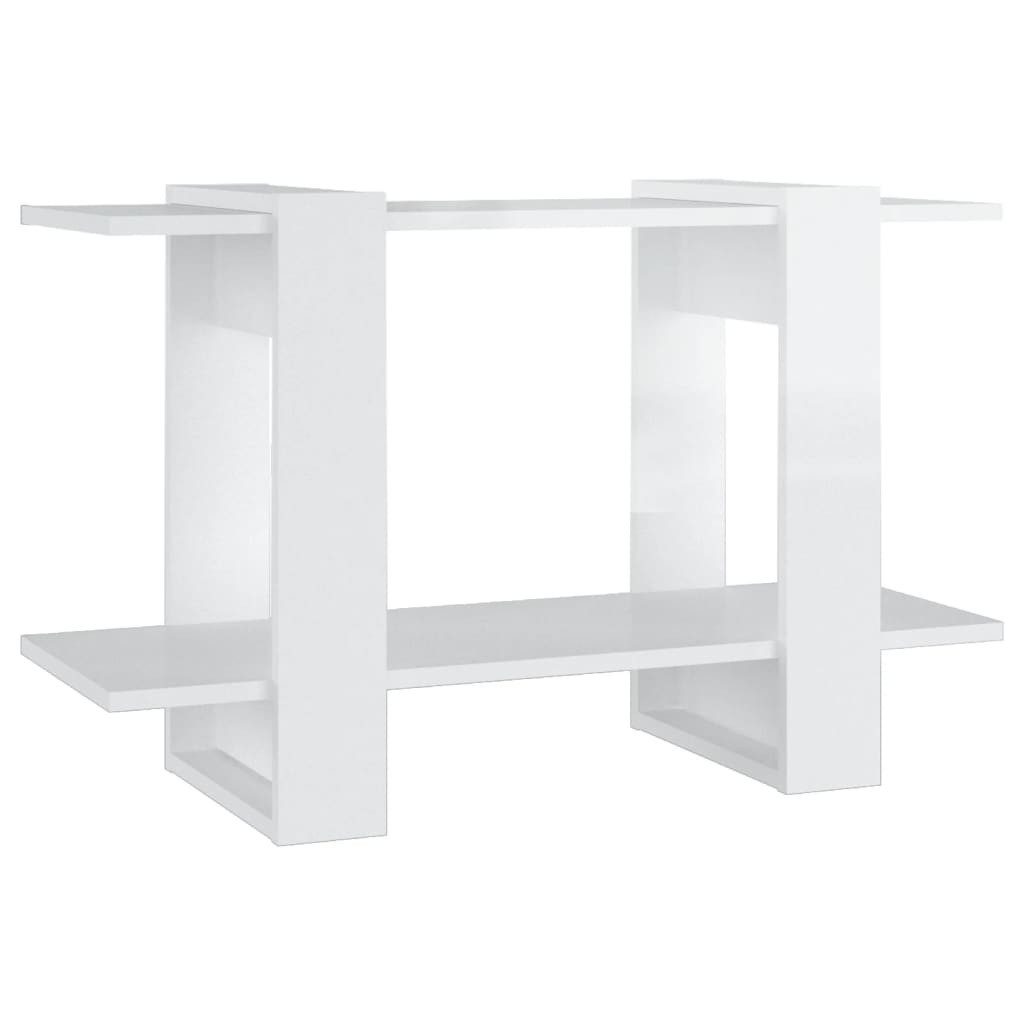 vidaXL Bücherregal Bücherregal/Raumteiler Hochglanz-Weiß 80x30x51 cm, günstig online kaufen