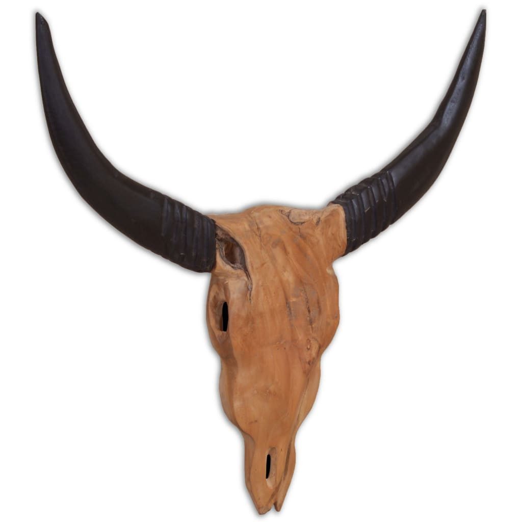 vidaXL Skulptur Wandmontierte Stierkopf-Skulptur 69 x 6 x 60 cm