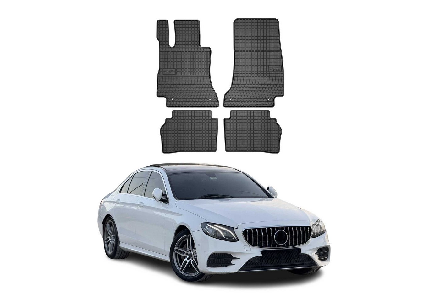 OMAC Auto-Fußmatten für Mercedes E Klasse W213 2016-2025 Schwarz 4 tlg (4 St), für Mercedes E Klasse W213 2016-2025 Mercedes E Klasse W213 2016-2025, Antirutsch,Wasserfest,Einfache Installation