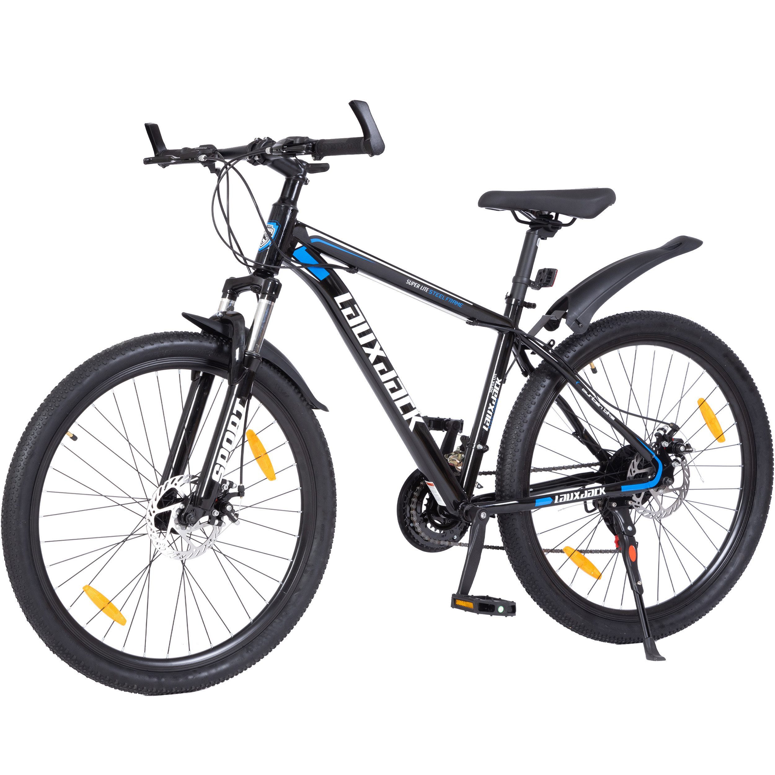 Lauxjack Mountainbike 26/28 Zoll Hardteil Fahhrad, für Damen und Herren, Shimano Schaltwerk, 21 Gang, Kettenschaltung, MTB Shimano Tourney, Scheibenbremse, Fahhrad geeignet ab 160cm