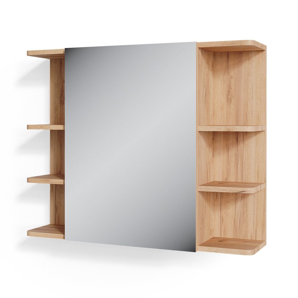 Vicco Badezimmerspiegelschrank Fynn, Goldkraft Eiche/Grün, 80 günstig online kaufen